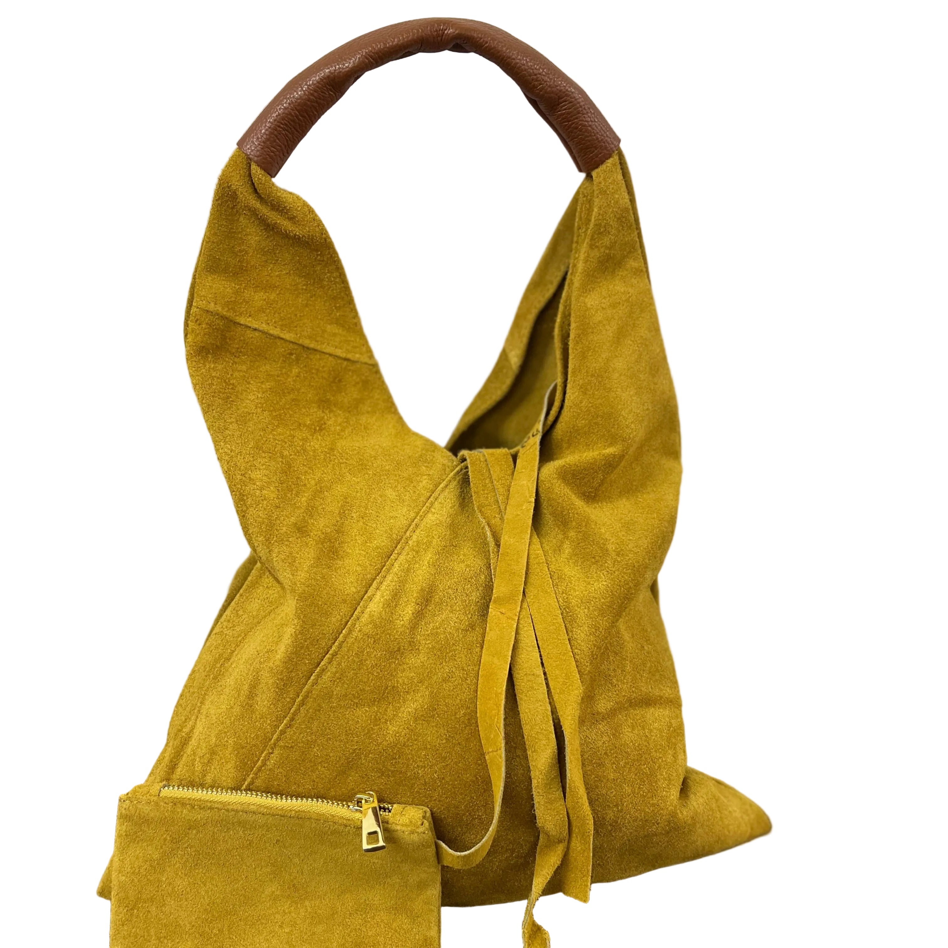 Shopper z Michela pelle suede senape