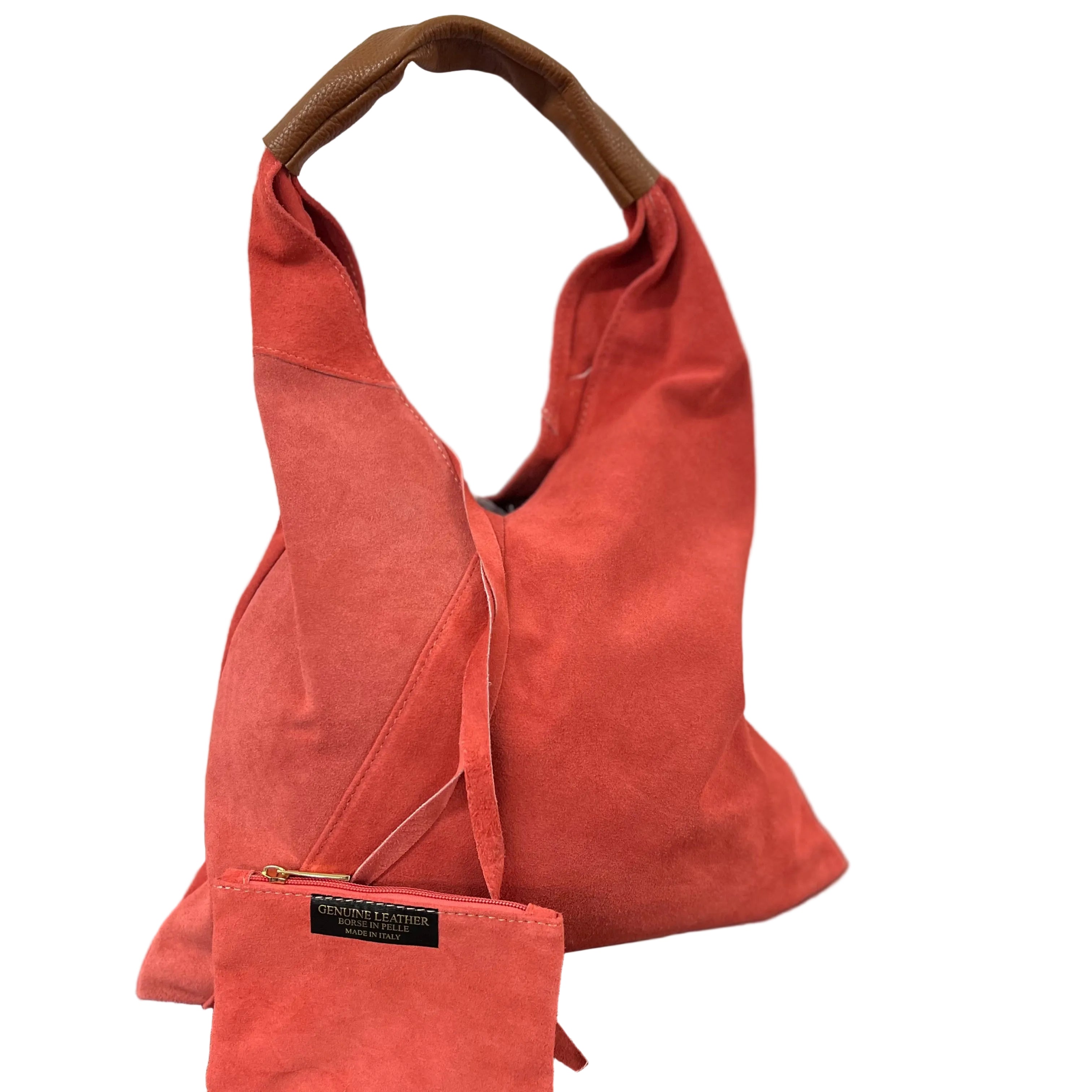 Shopper z Michela pelle suede corallo