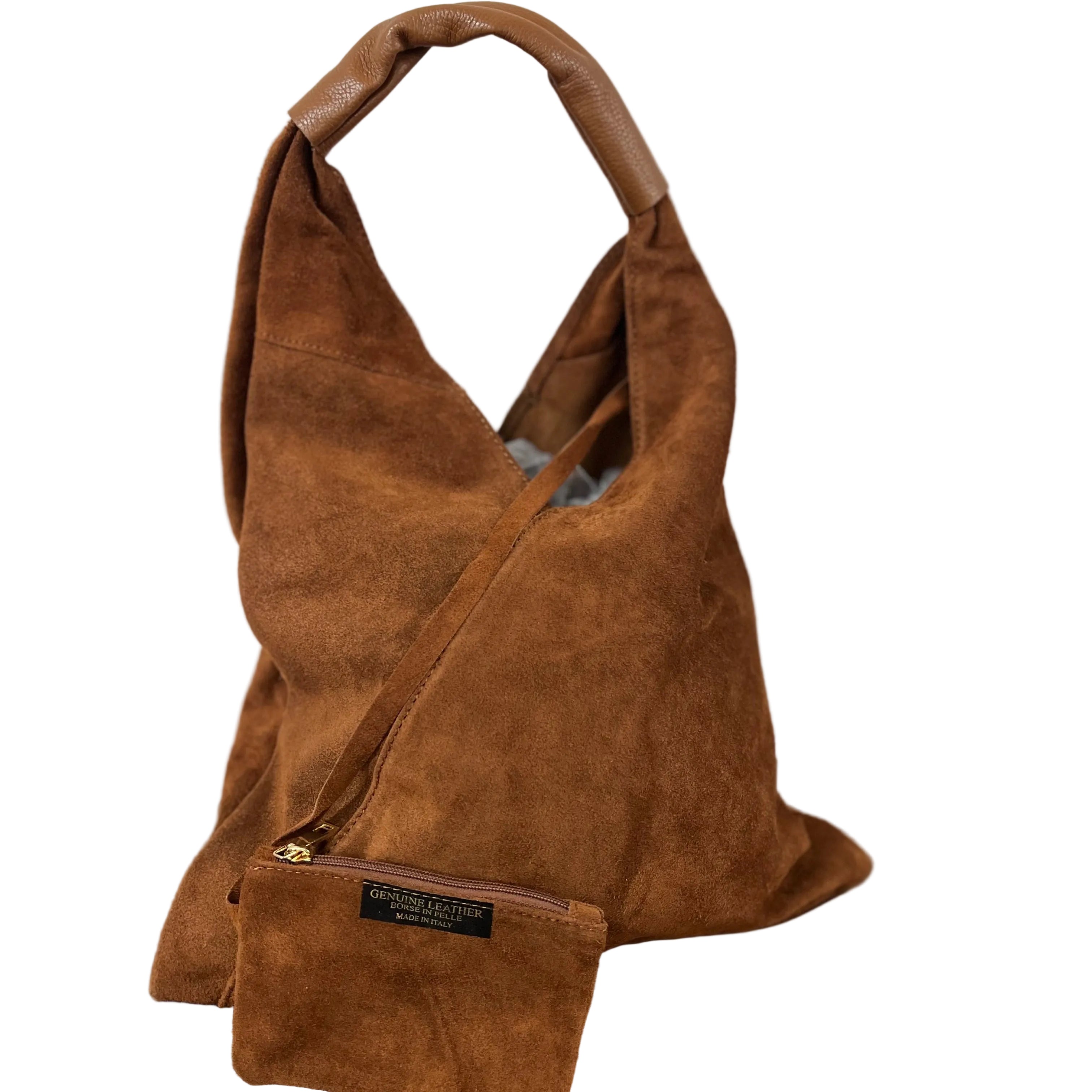 Shopper z Michela pelle suede cuoio scuro