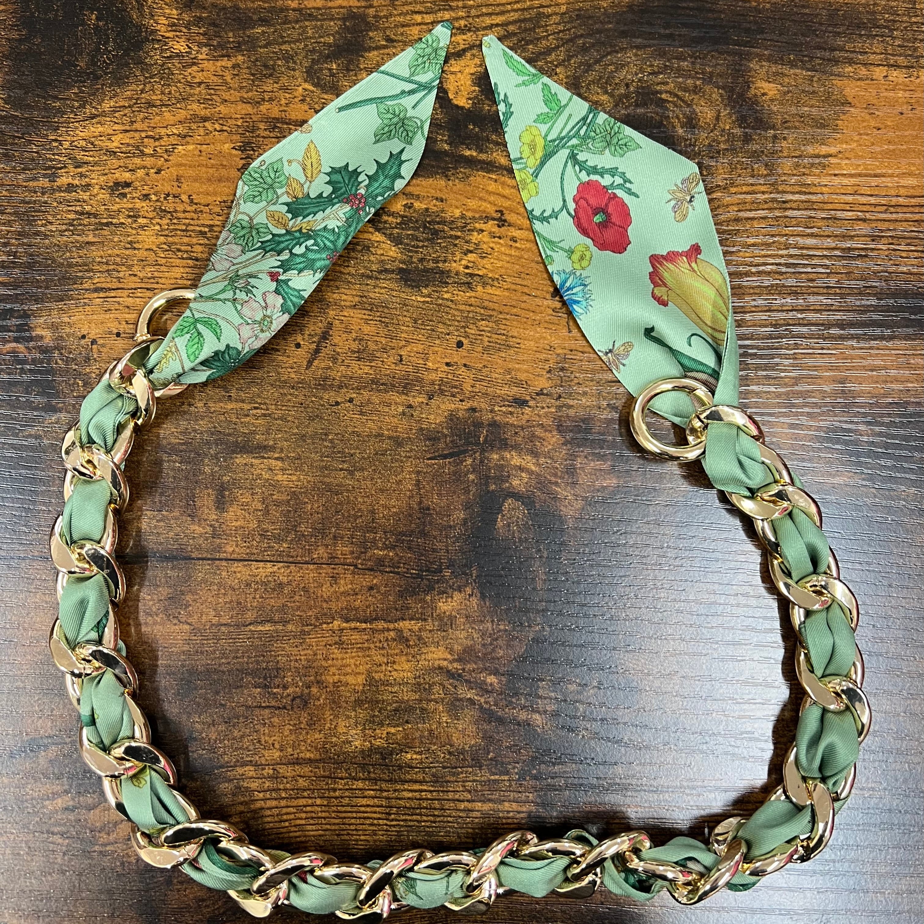 Catena foulard flower verde salvia