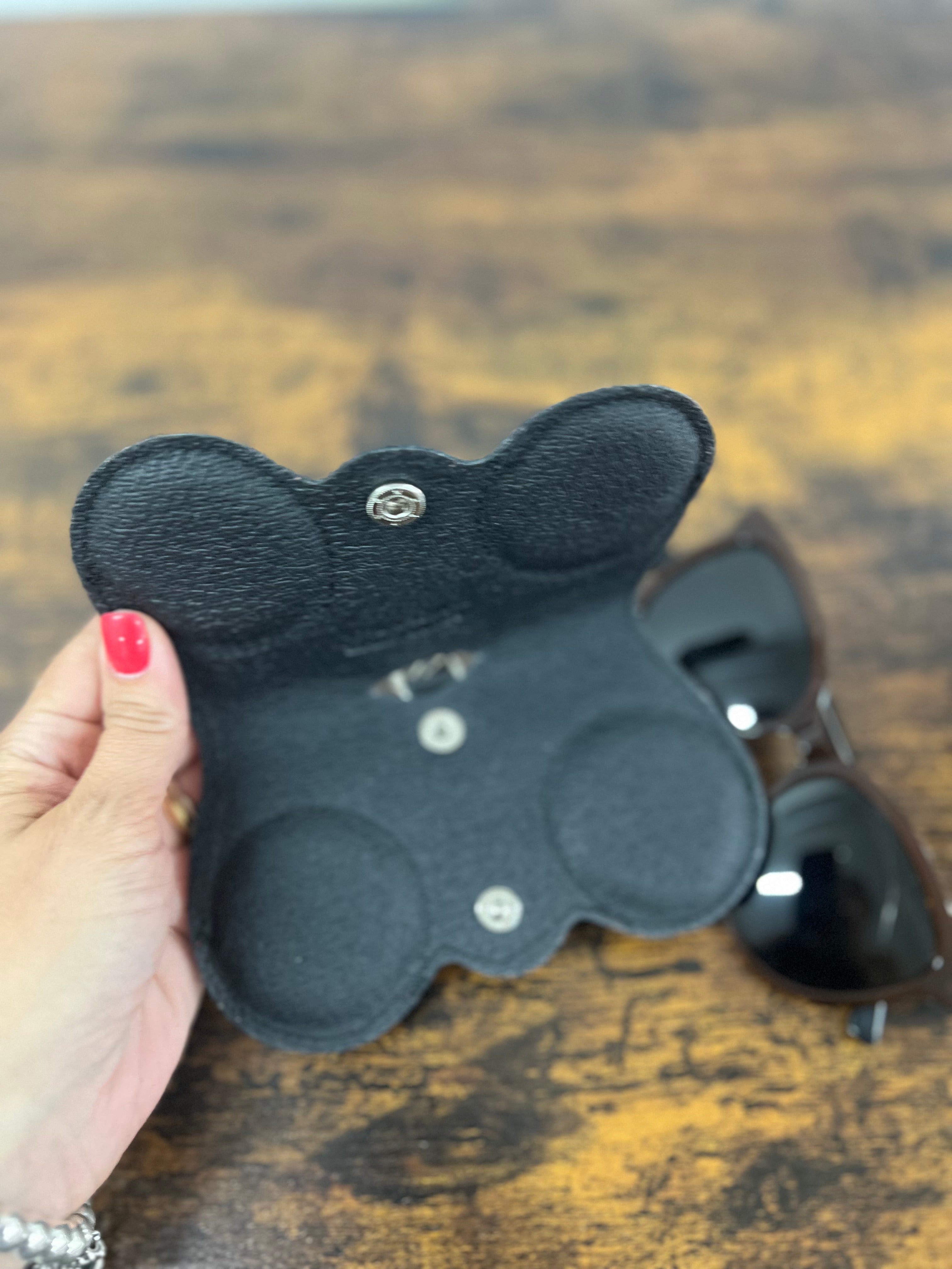 Black laminated eyeglass case