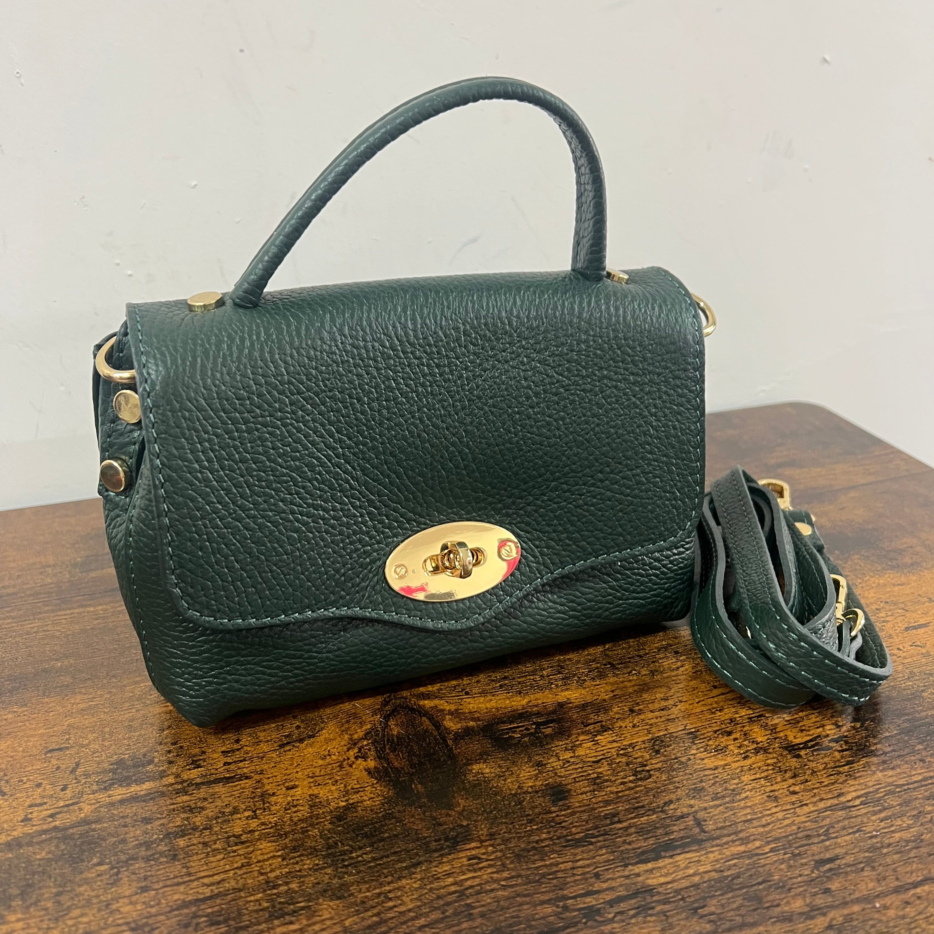 Country bag monocolore z pocket verde foresta