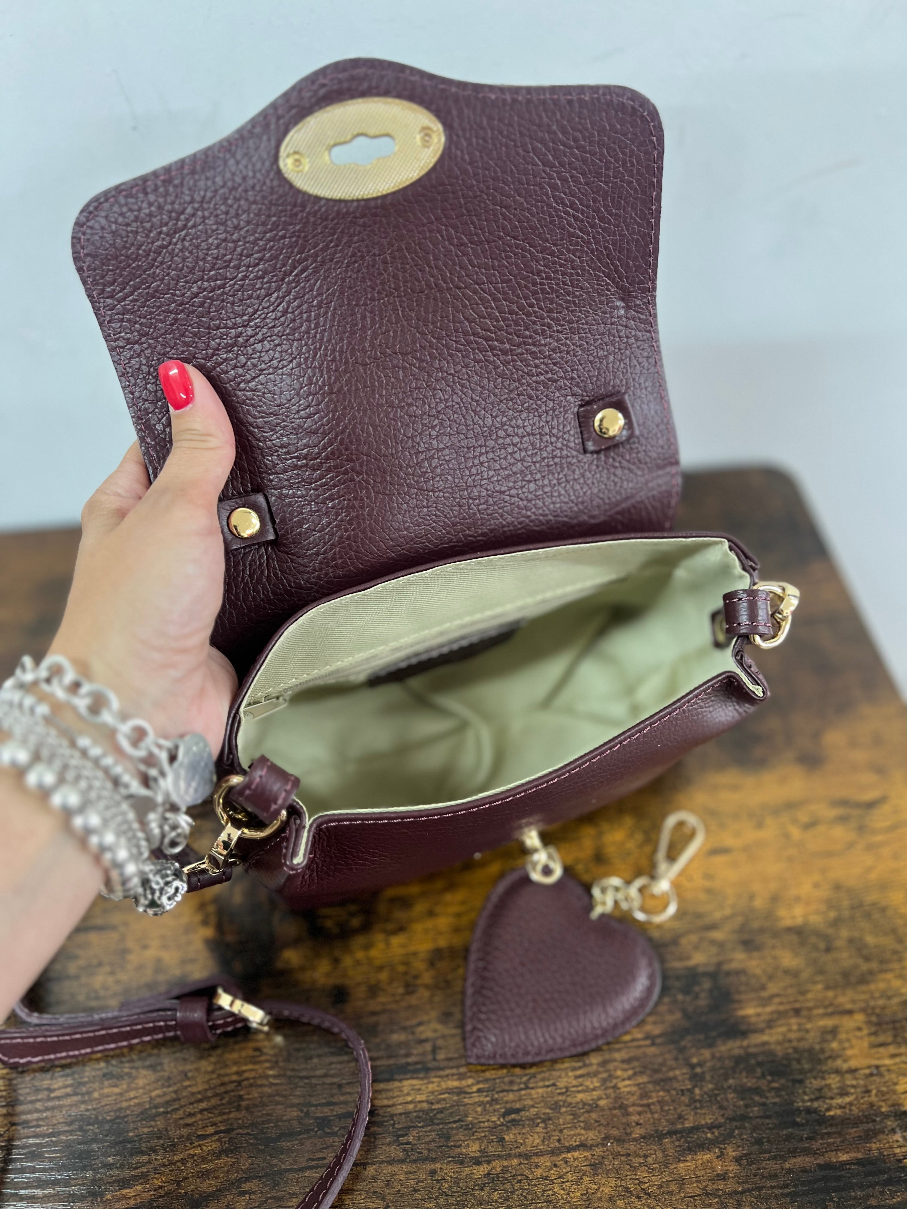 Country pocket bordeaux e portachiavi cuore