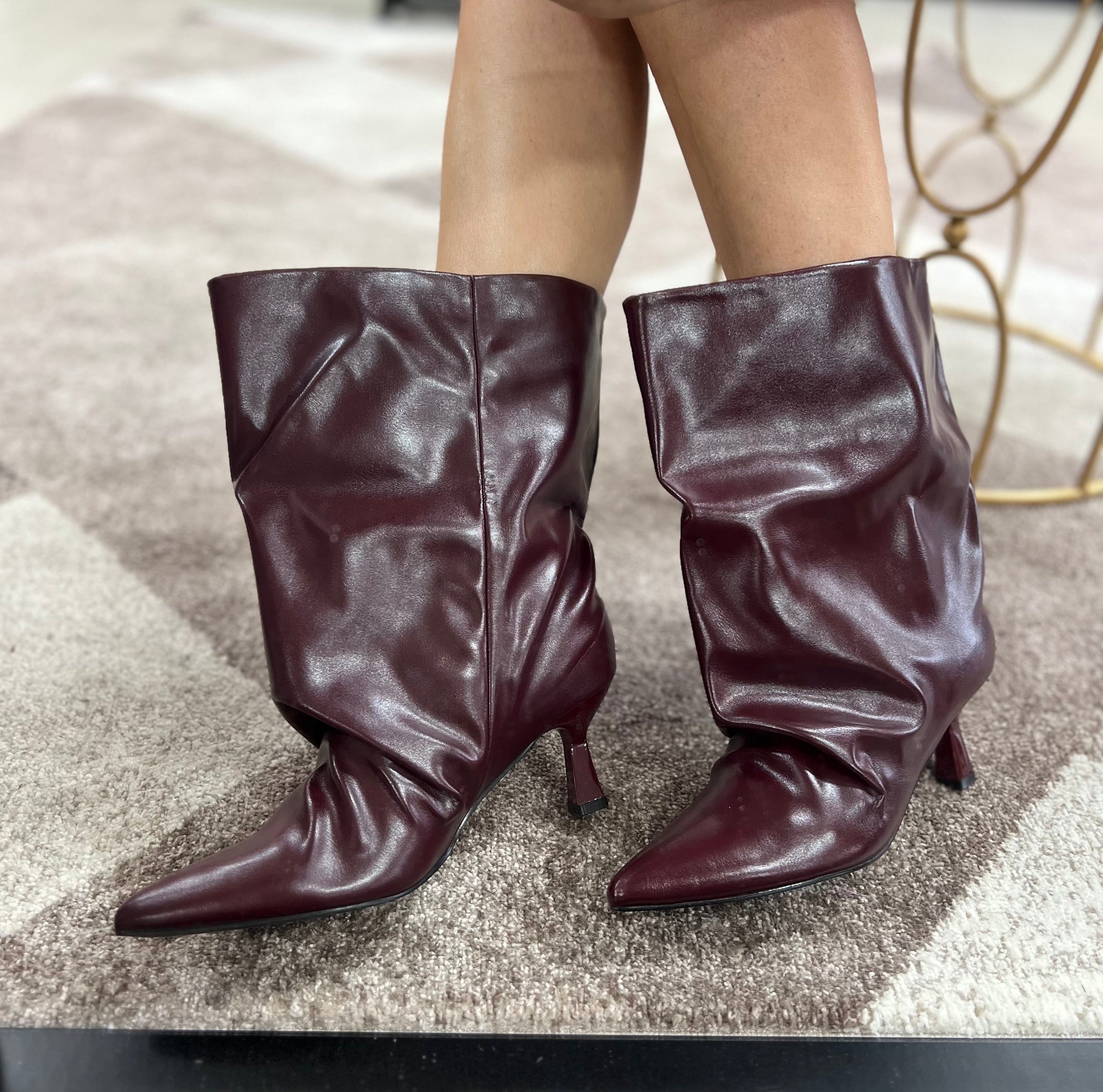 Stivale Bali midi bordeaux