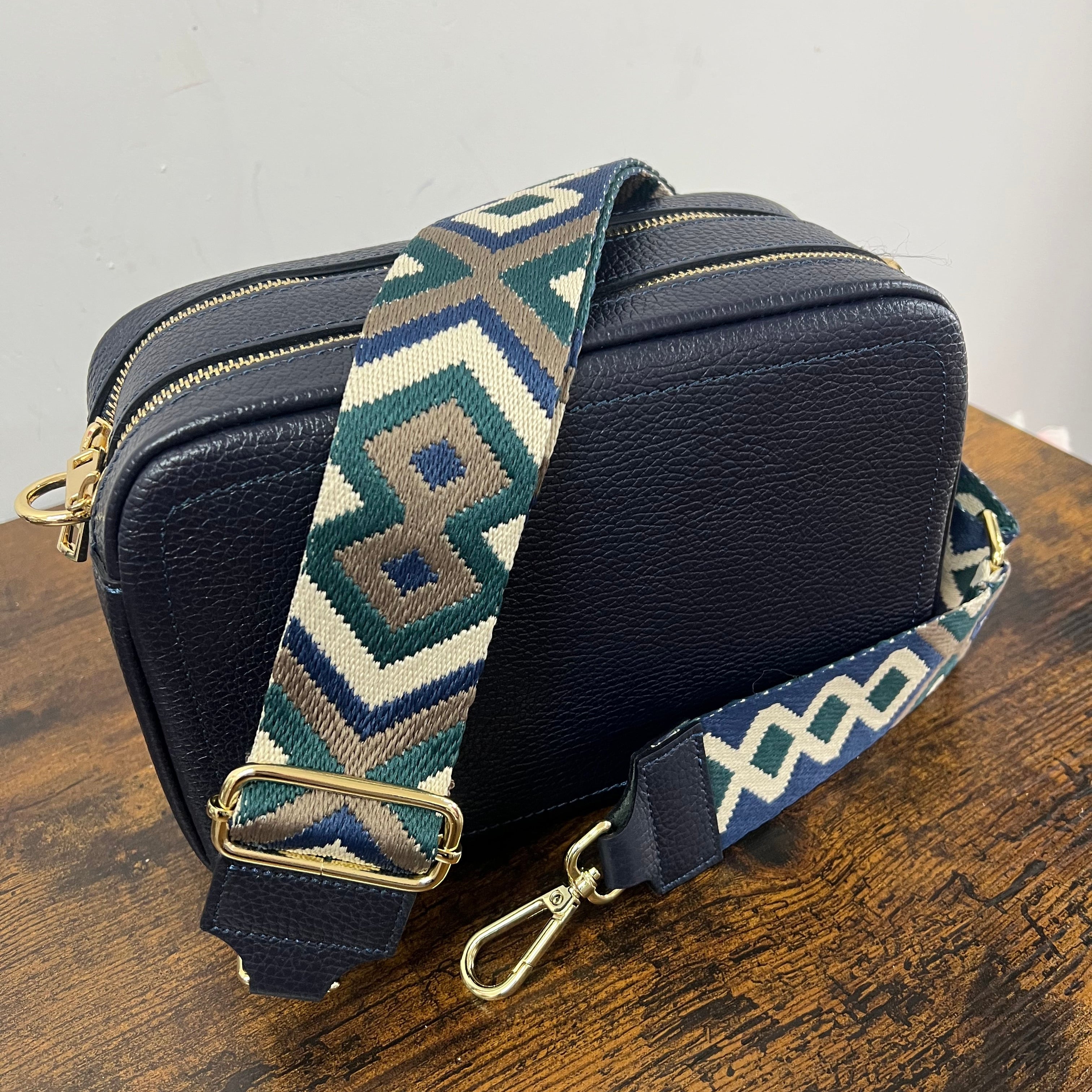 Tracolla geo new blu navy e verde