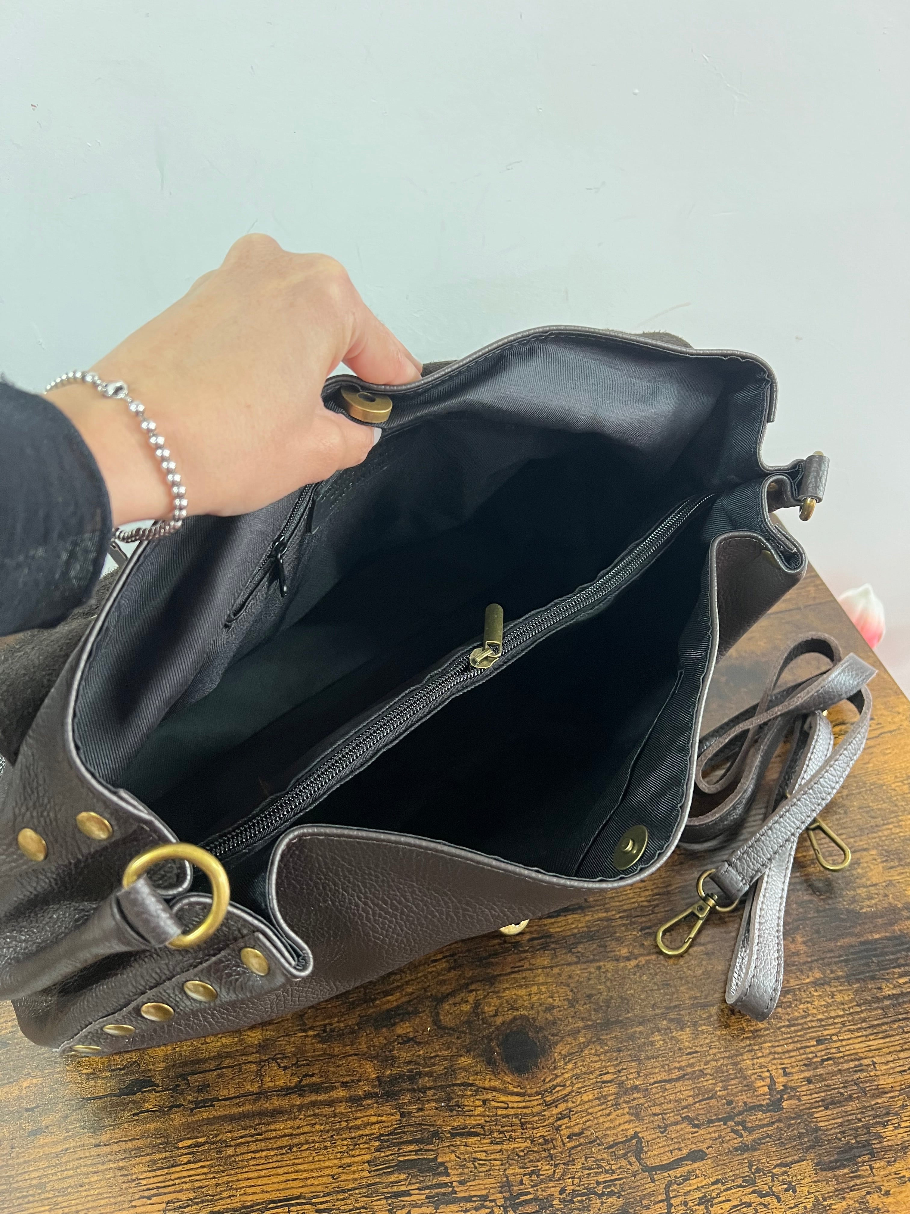 Country bag monocolore maxi testa di moro