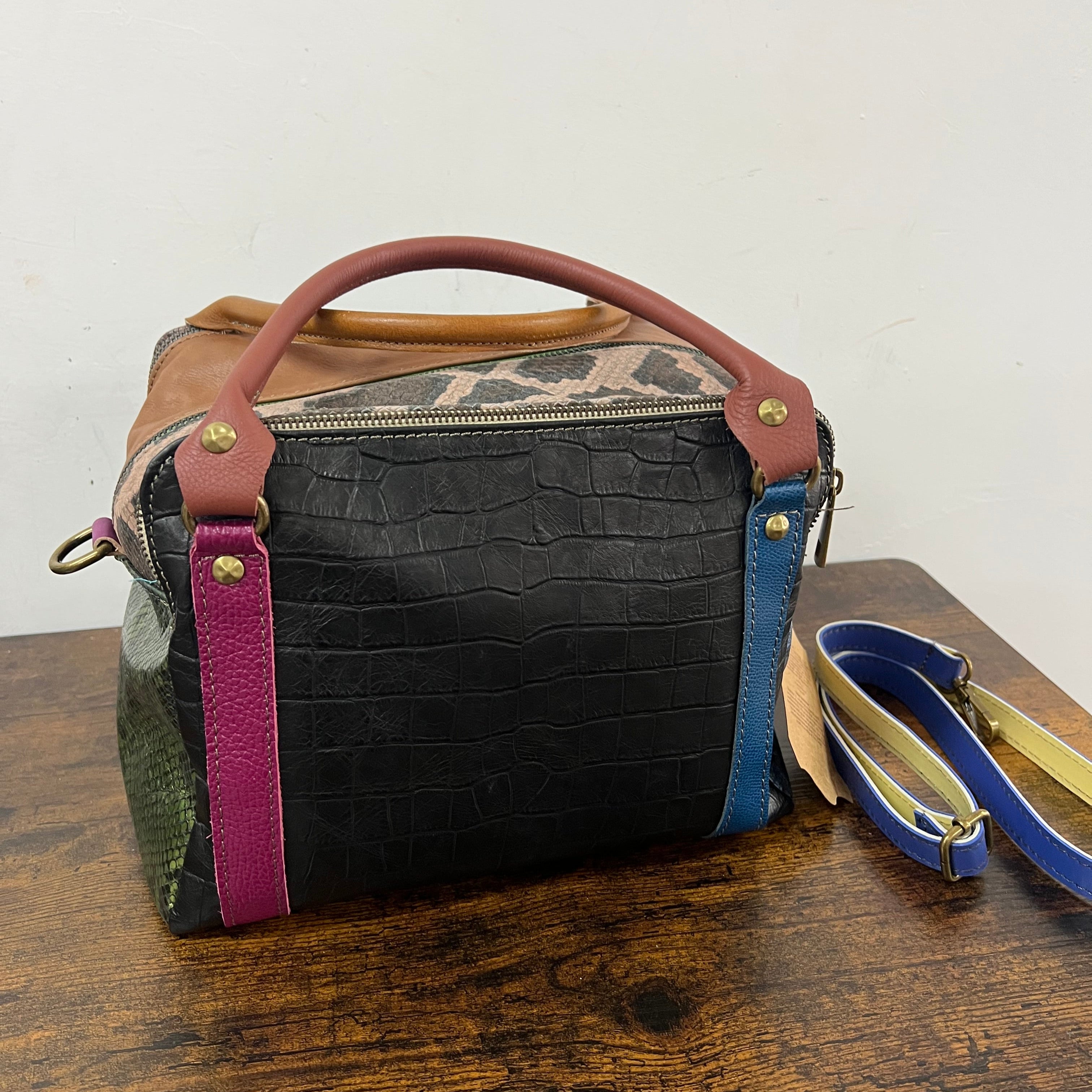 Country quadrotta patchwork cocco nero