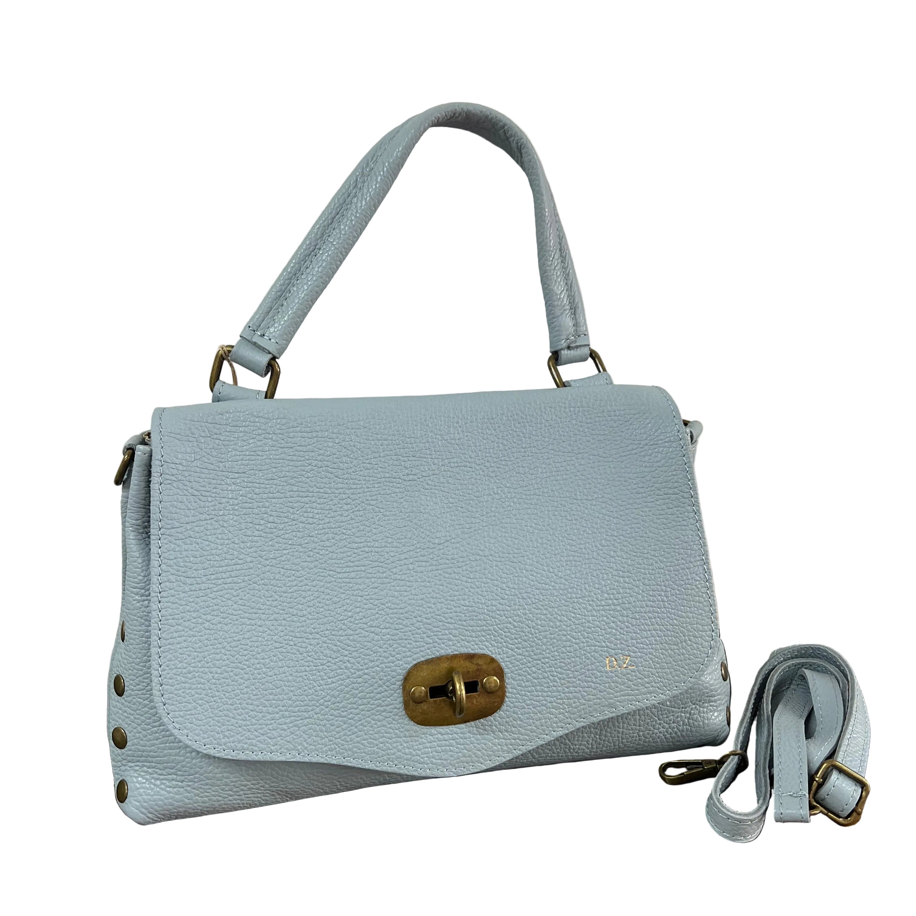 Country bag monocolore z media celeste