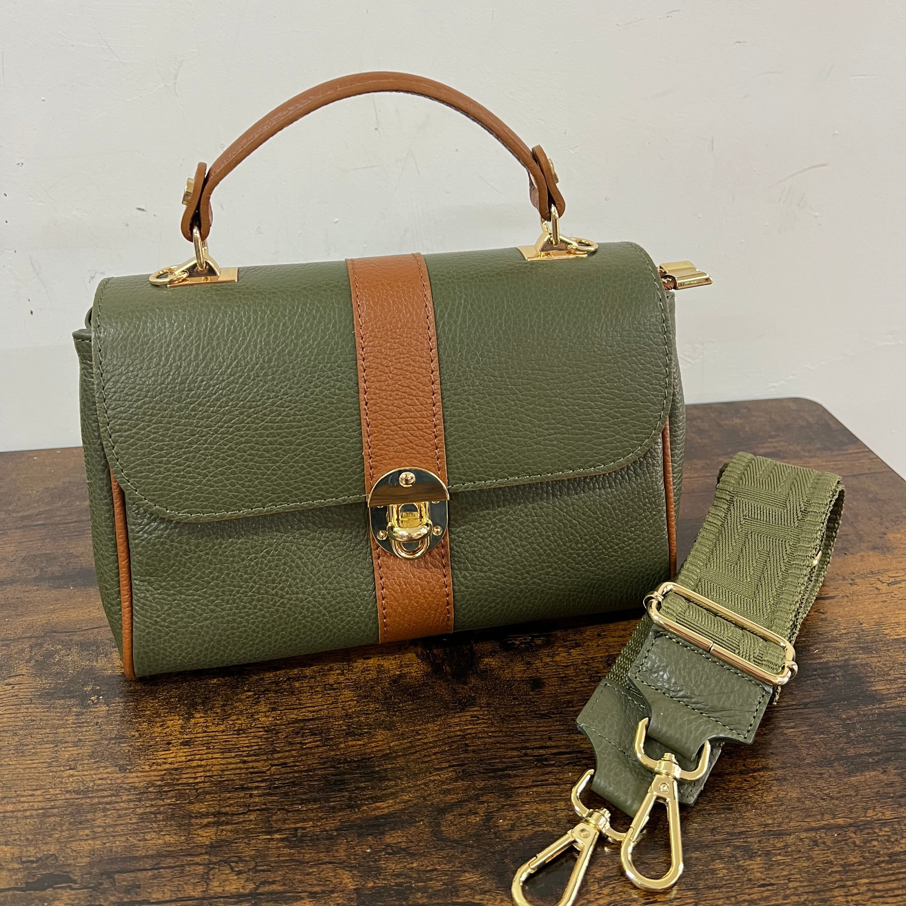 Trilly verde militare e cuoio e trac greek total