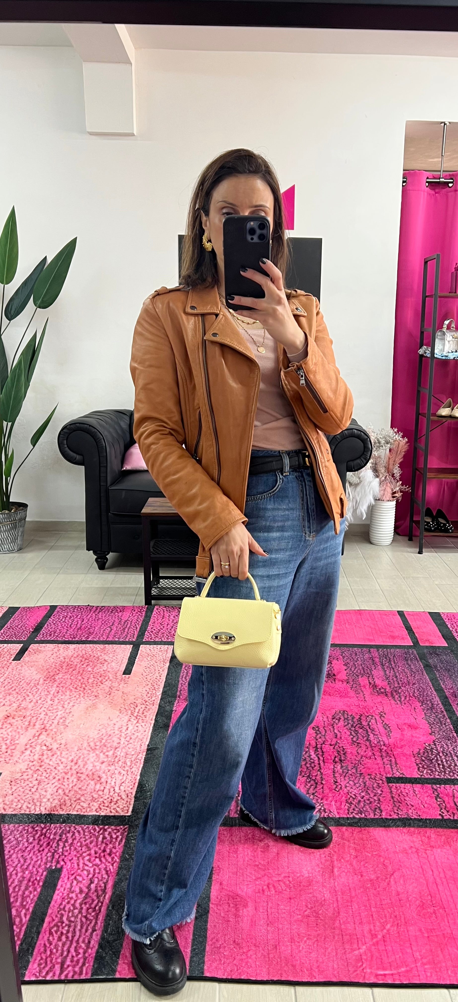 Country bag monocolore z pocket yellow