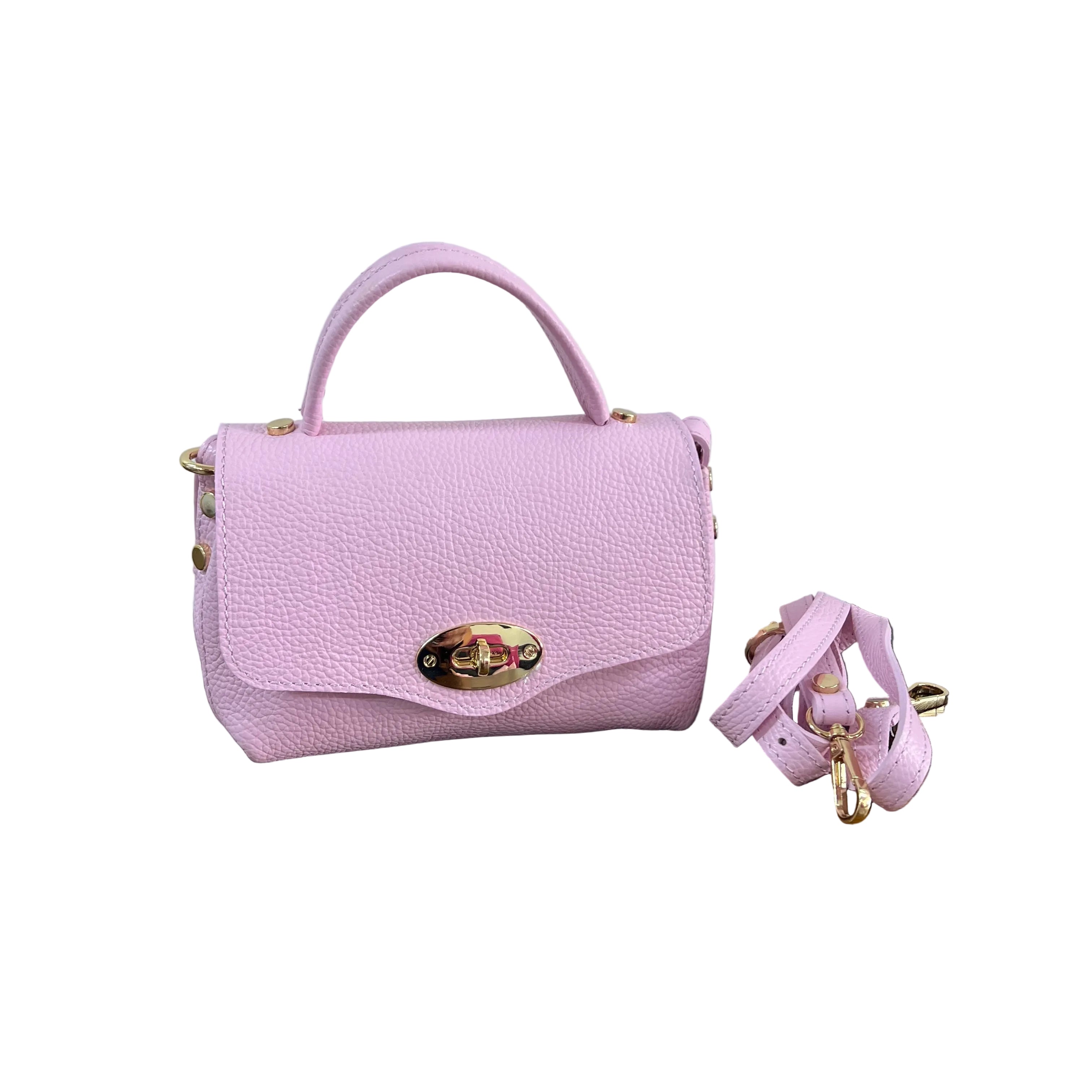 Country bag monocolore z pocket rosa tenue