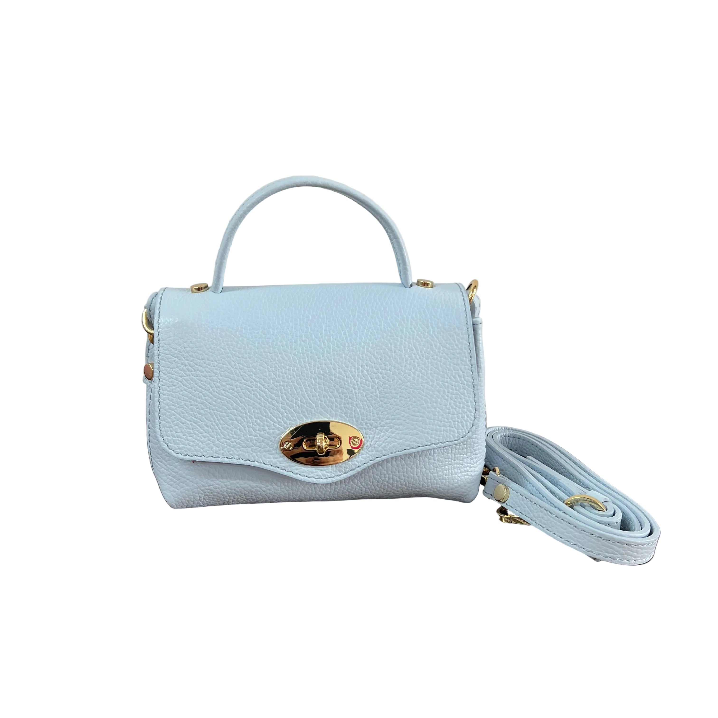 Country bag monocolore z pocket azzurro