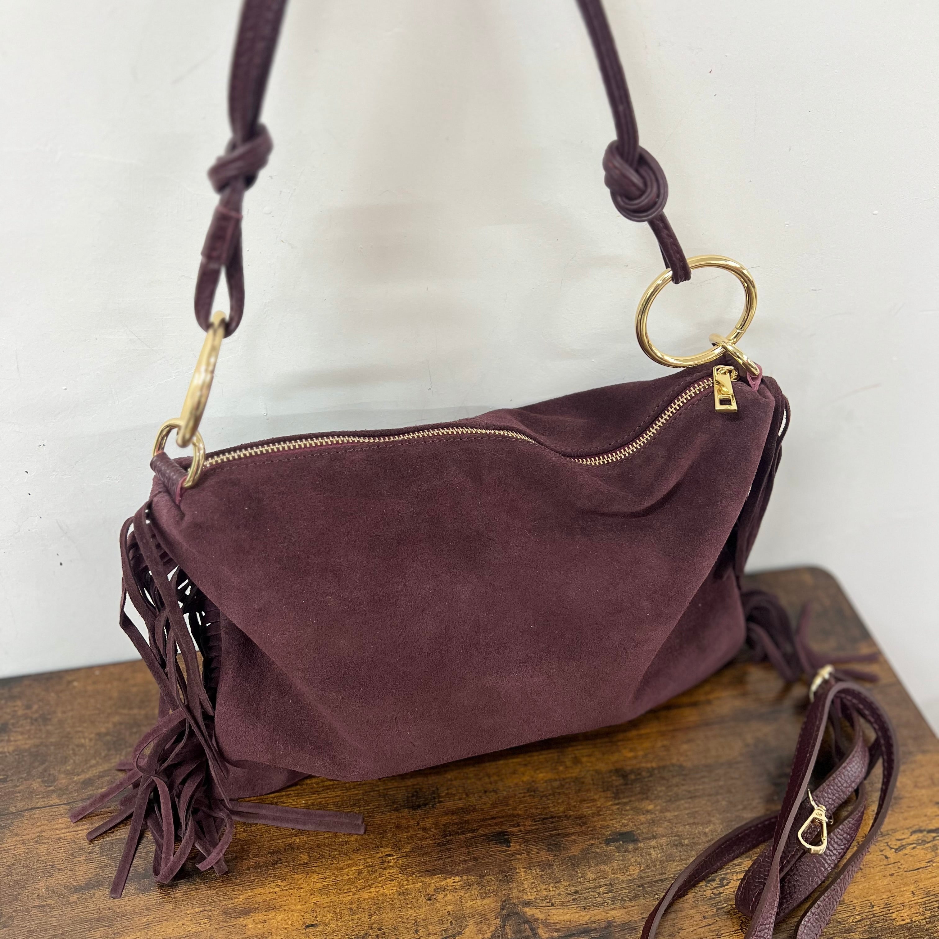 Ariel pelle suede bordeaux