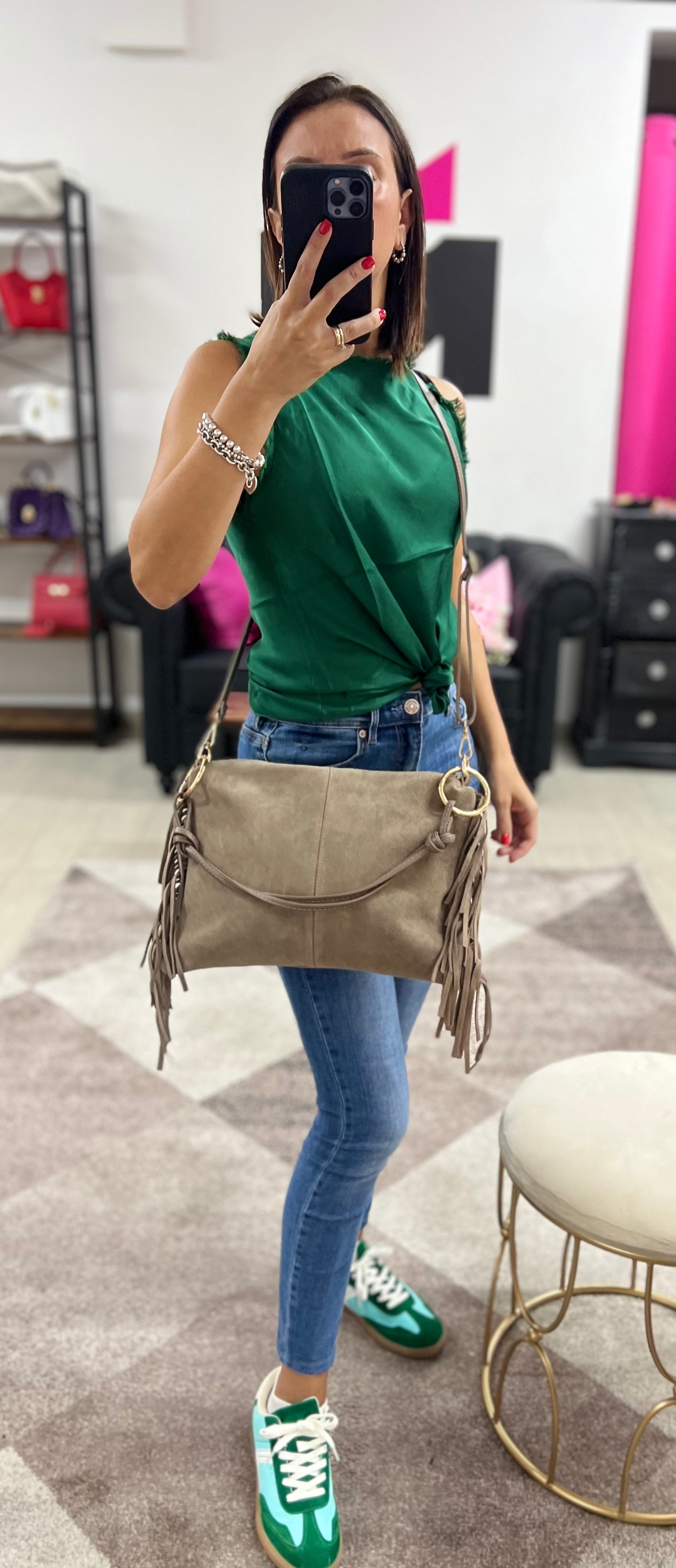 Ariel pelle suede fango