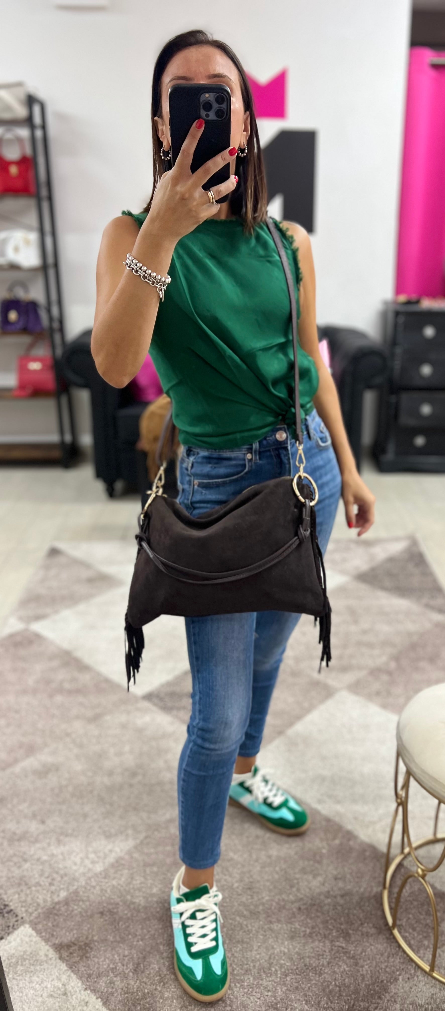 Ariel pelle suede testa di moro