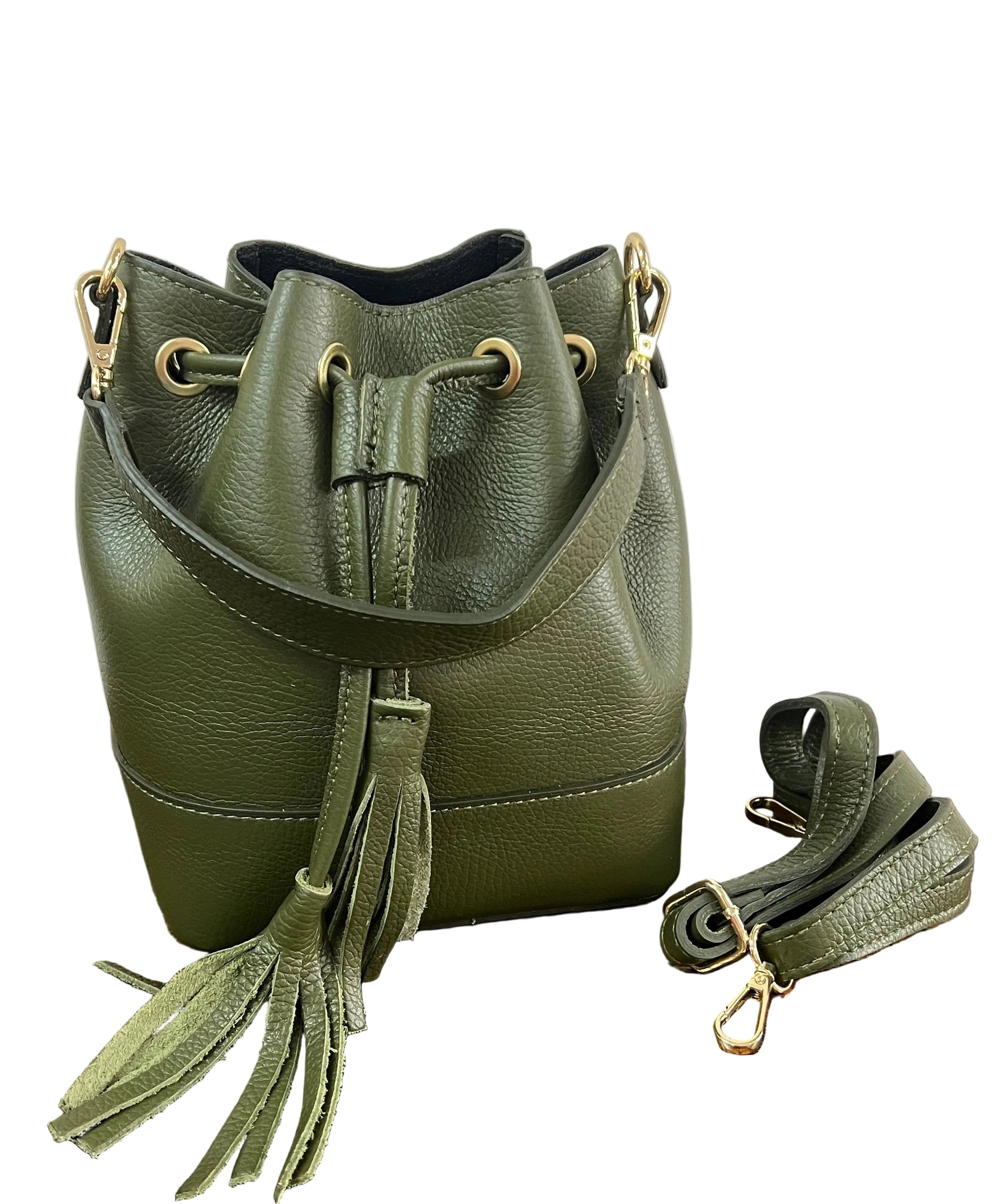 Sacchetto frange mini verde militare