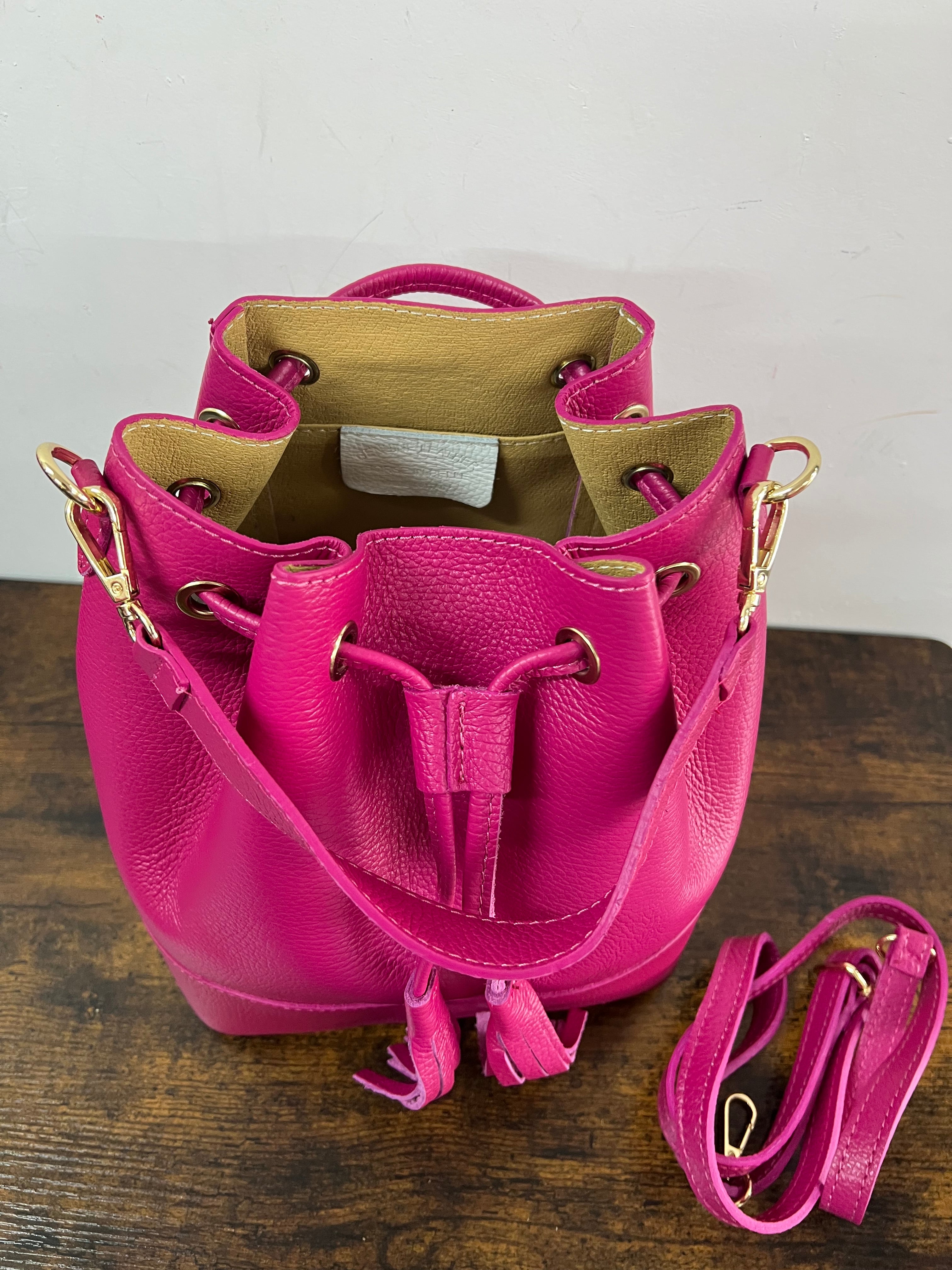 Sacchetto frange maxi fucsia