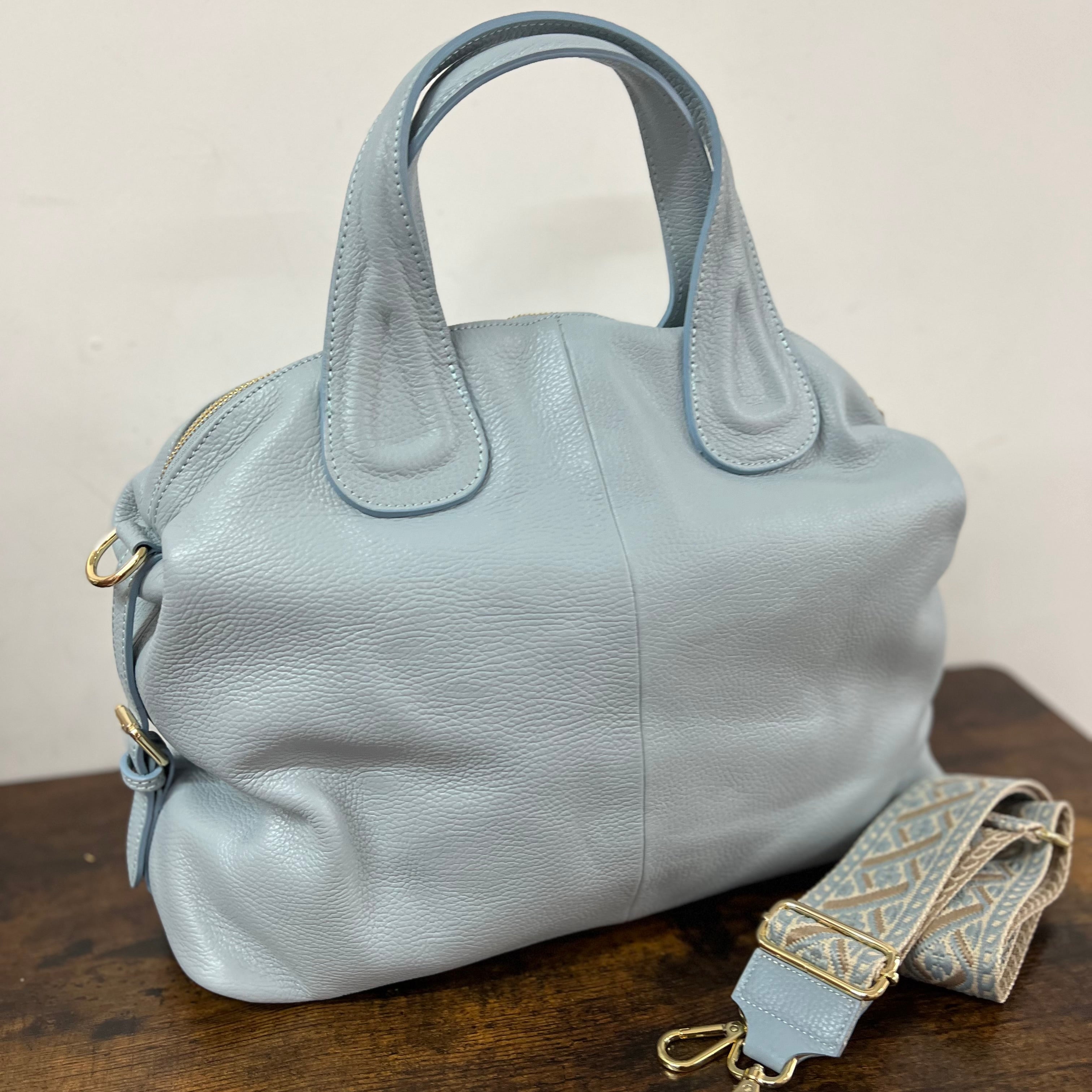 Tote bag Cassandra celeste e trac riviera