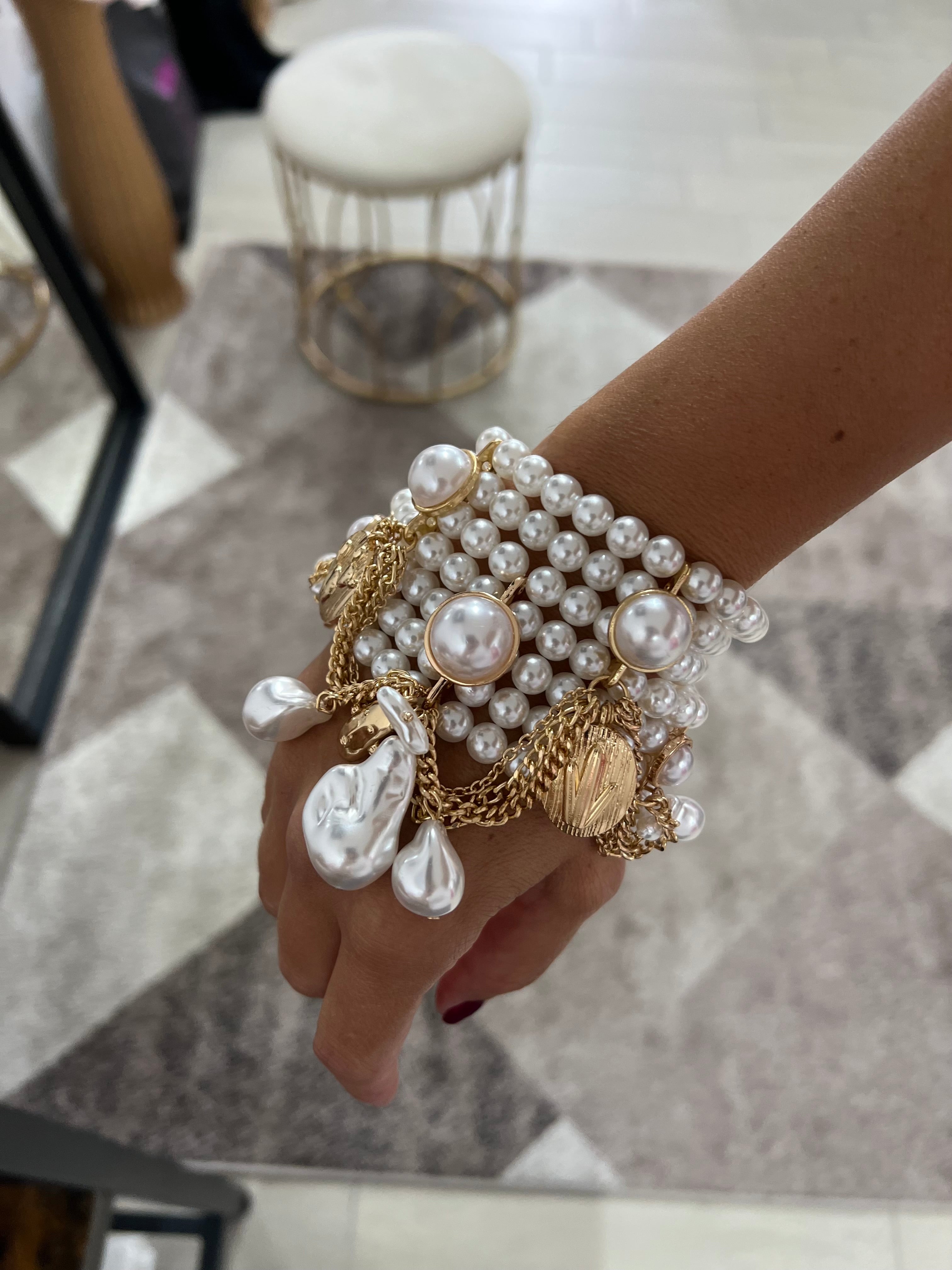 Bracciale elastico perle marbella