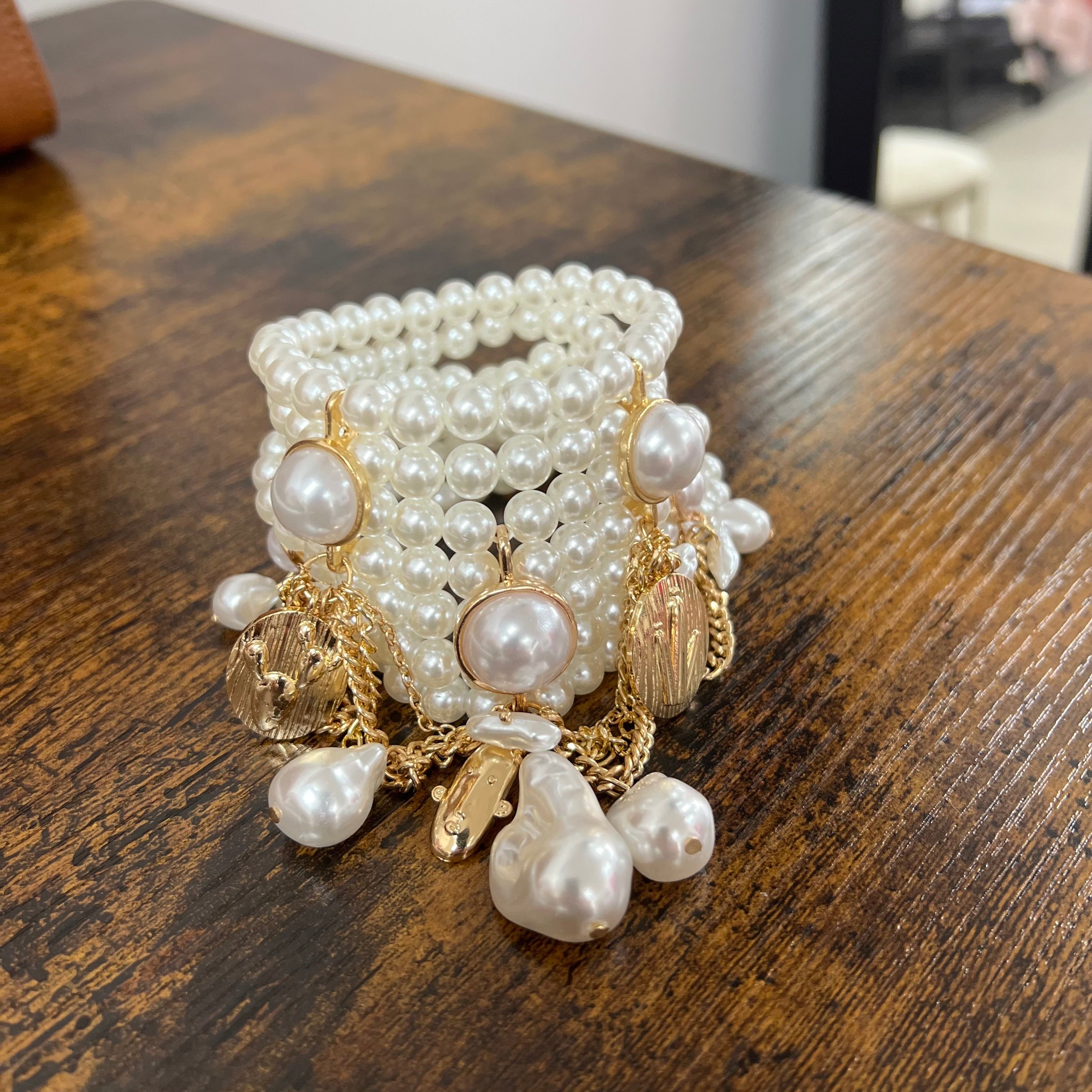 Bracciale elastico perle marbella