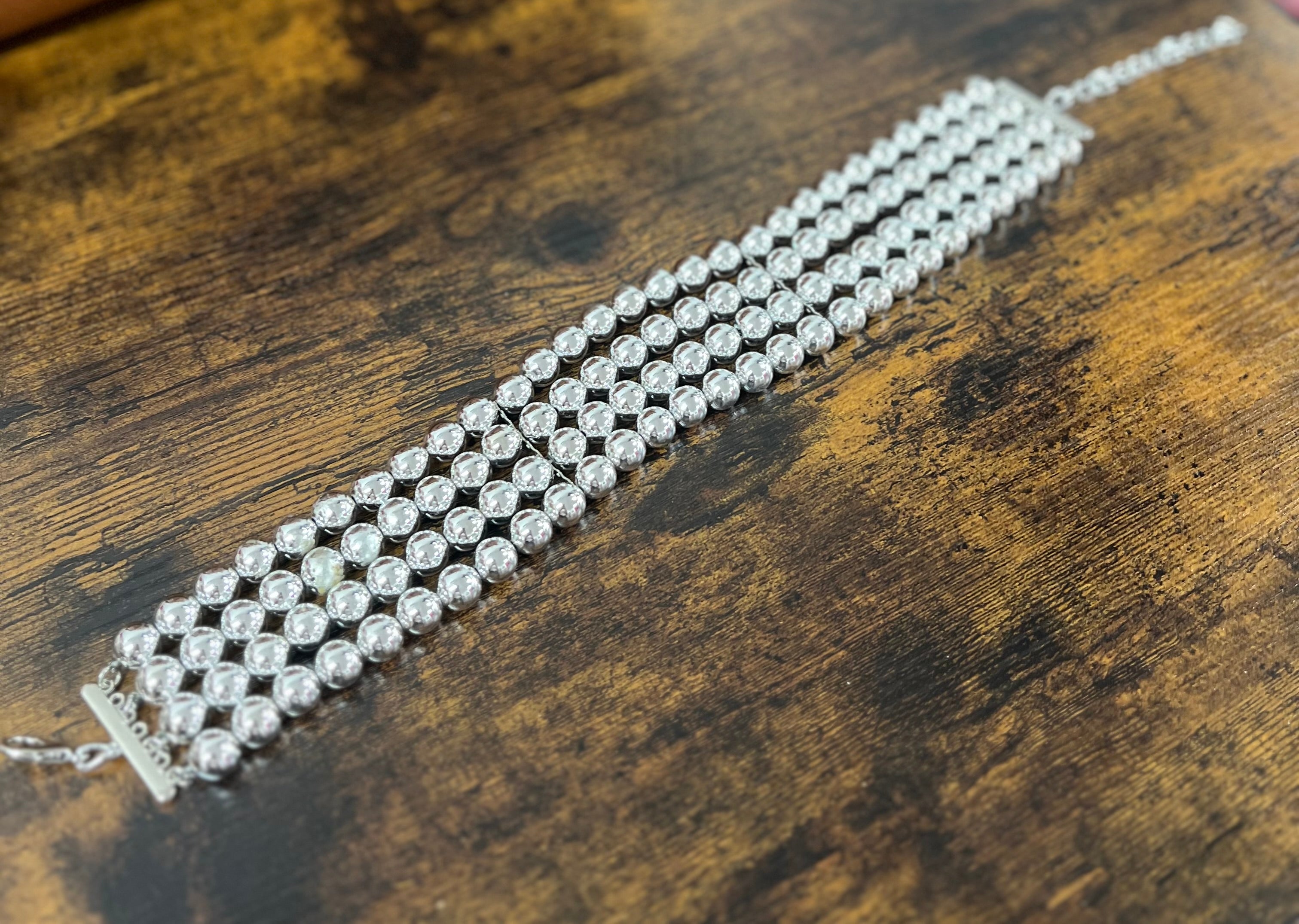 Chocker perle argento