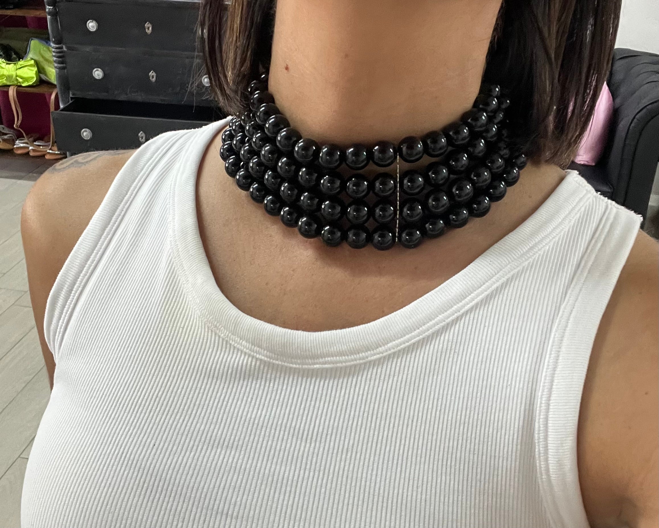 Chocker perle nero