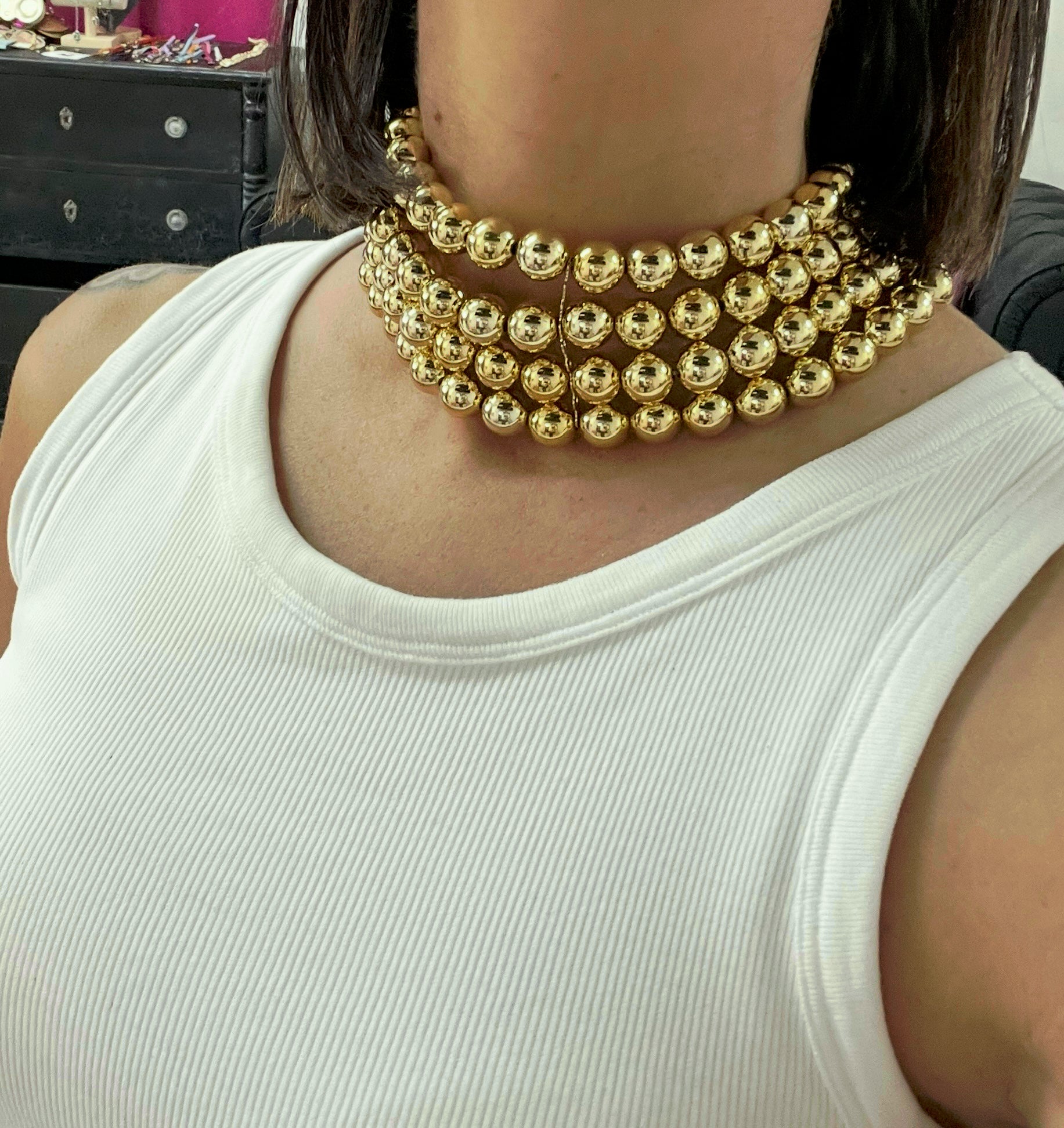 Chocker perle dorato