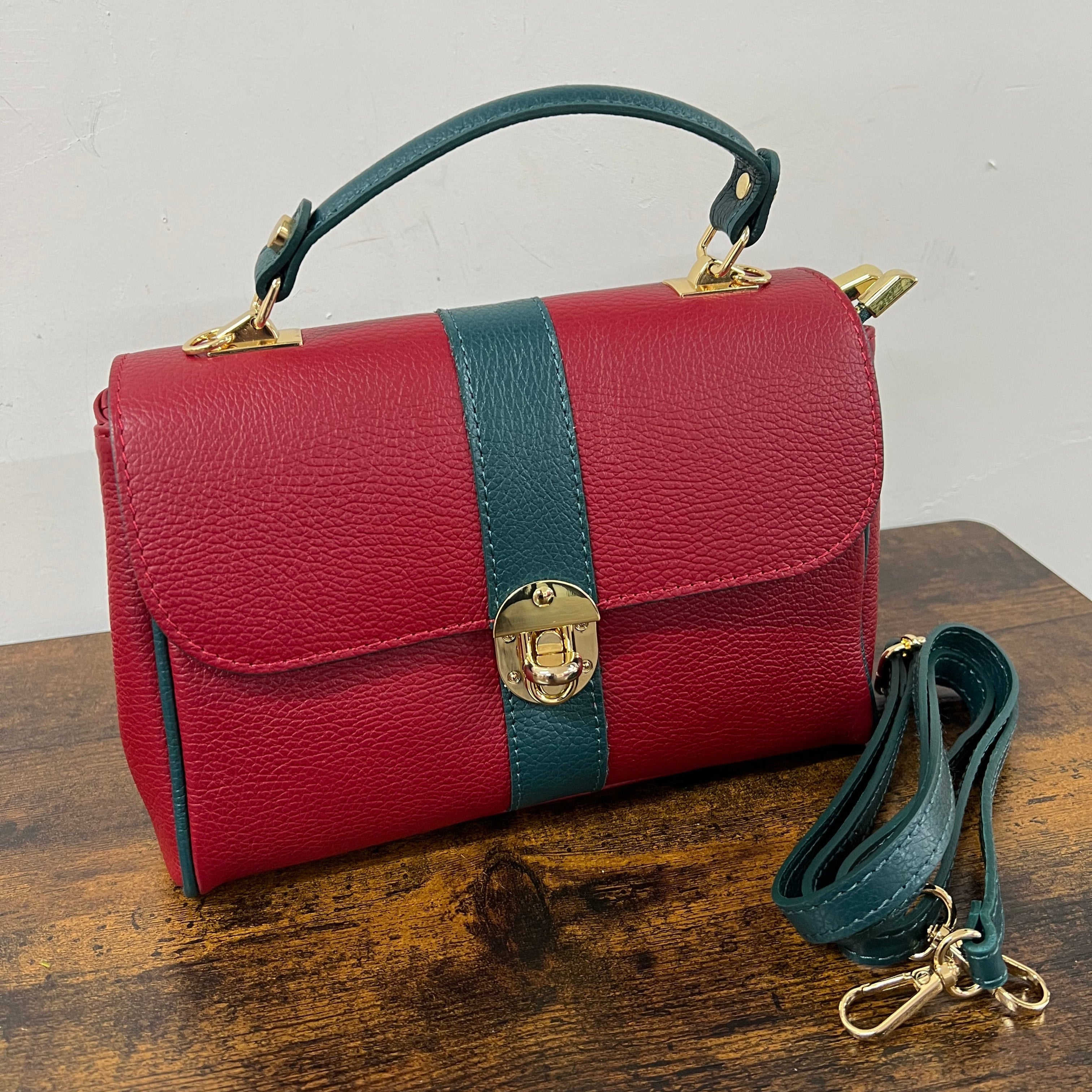 Valigetta trilly rosso intenso e petrolio