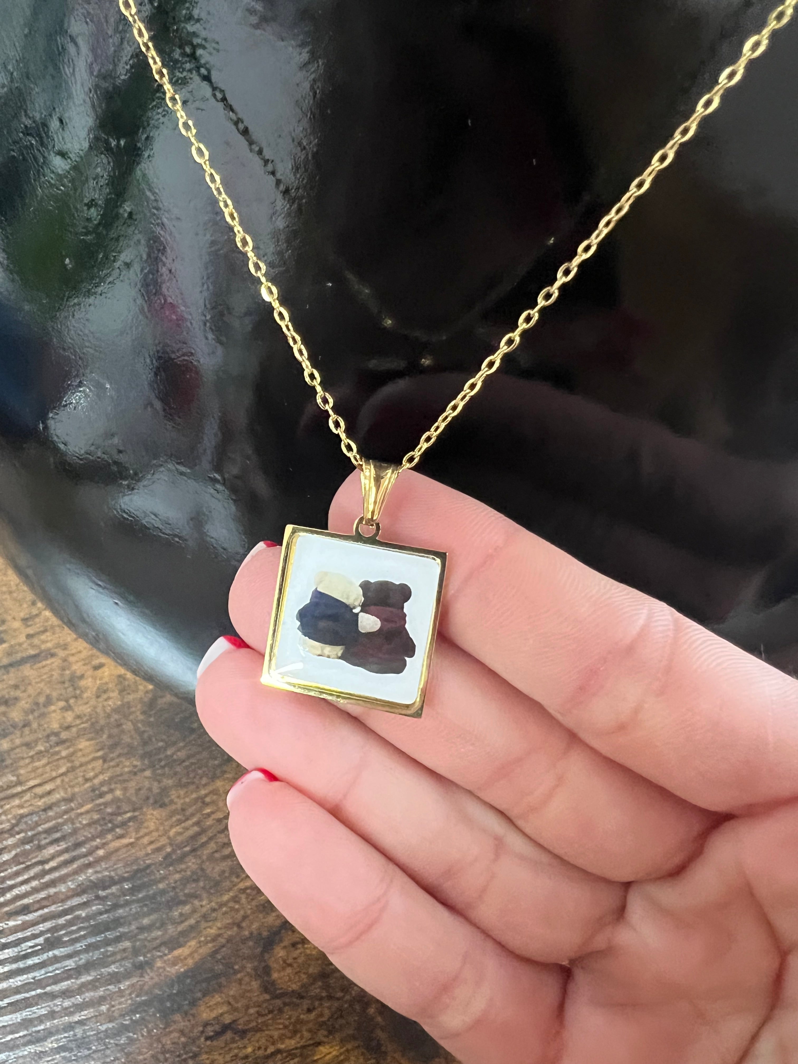 Necklace with bear hug charm