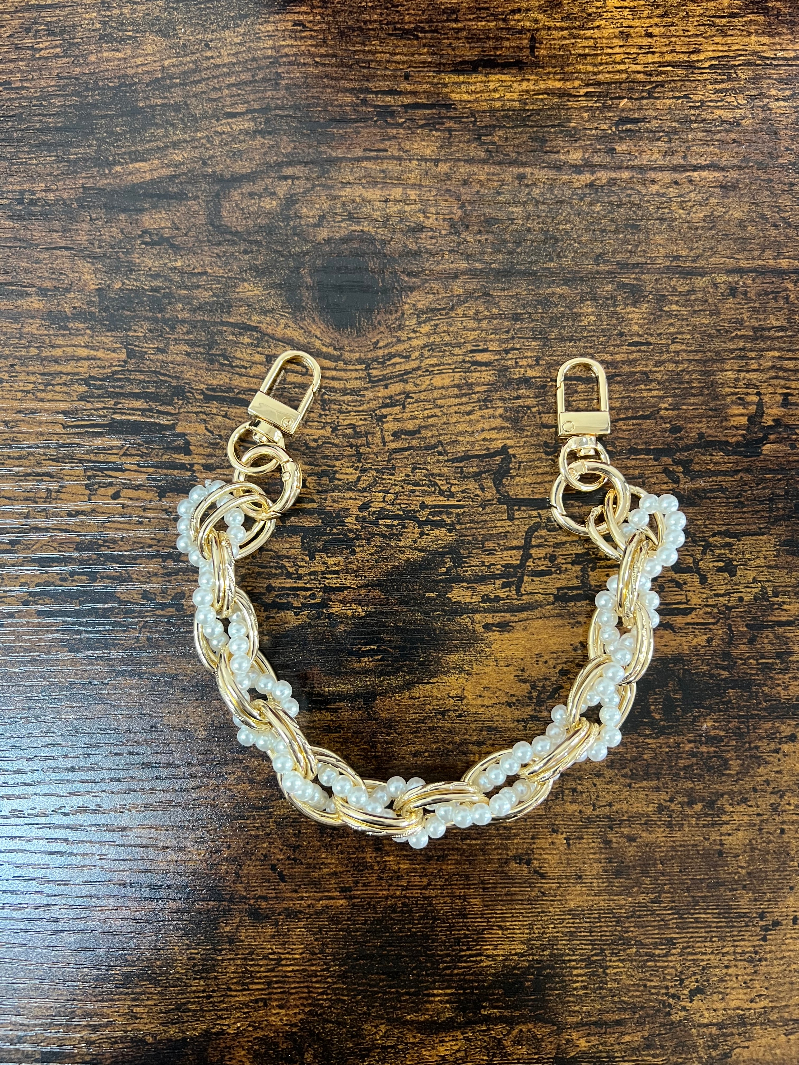 Catenella per pocket intrecciata con perline