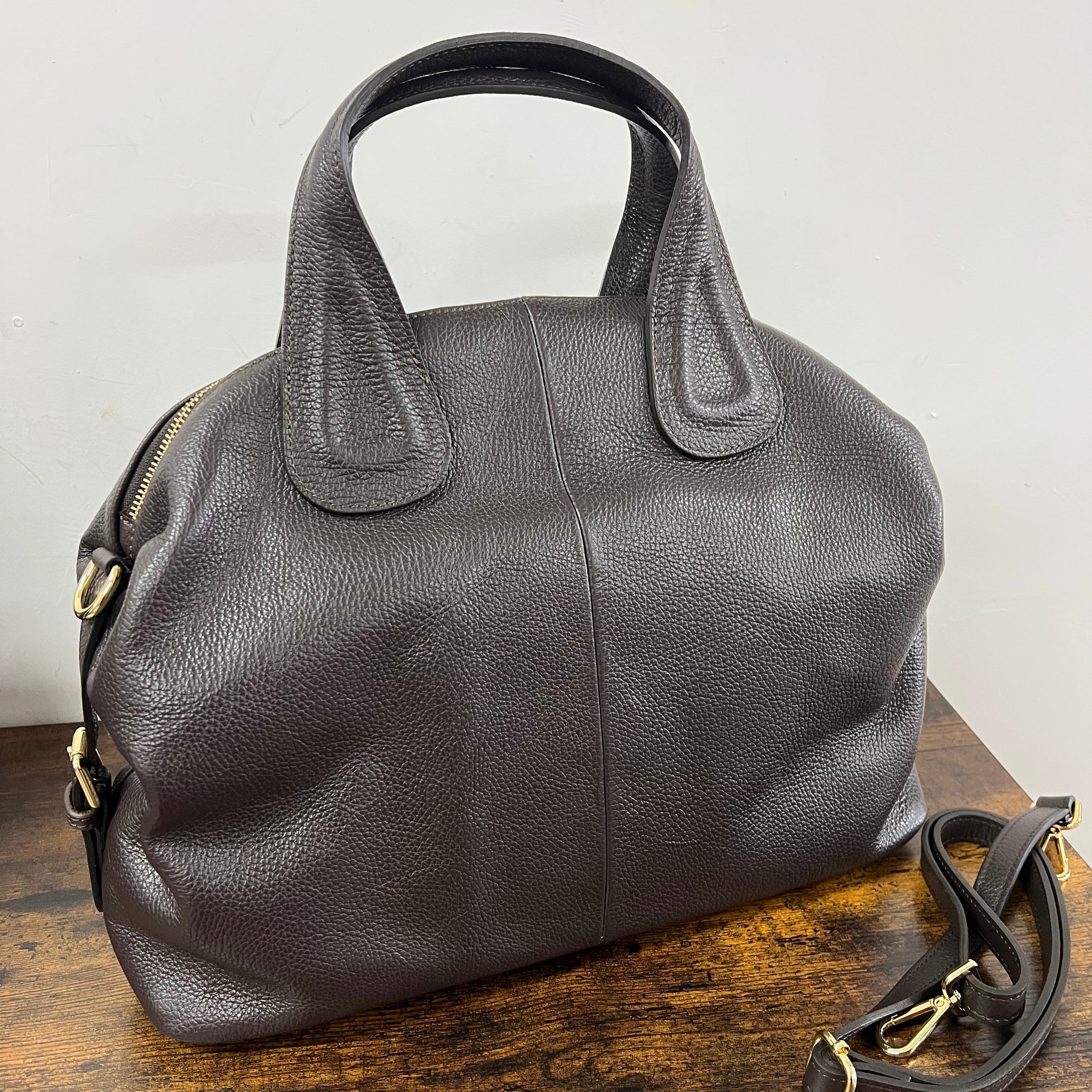 Cassandra dark brown tote bag
