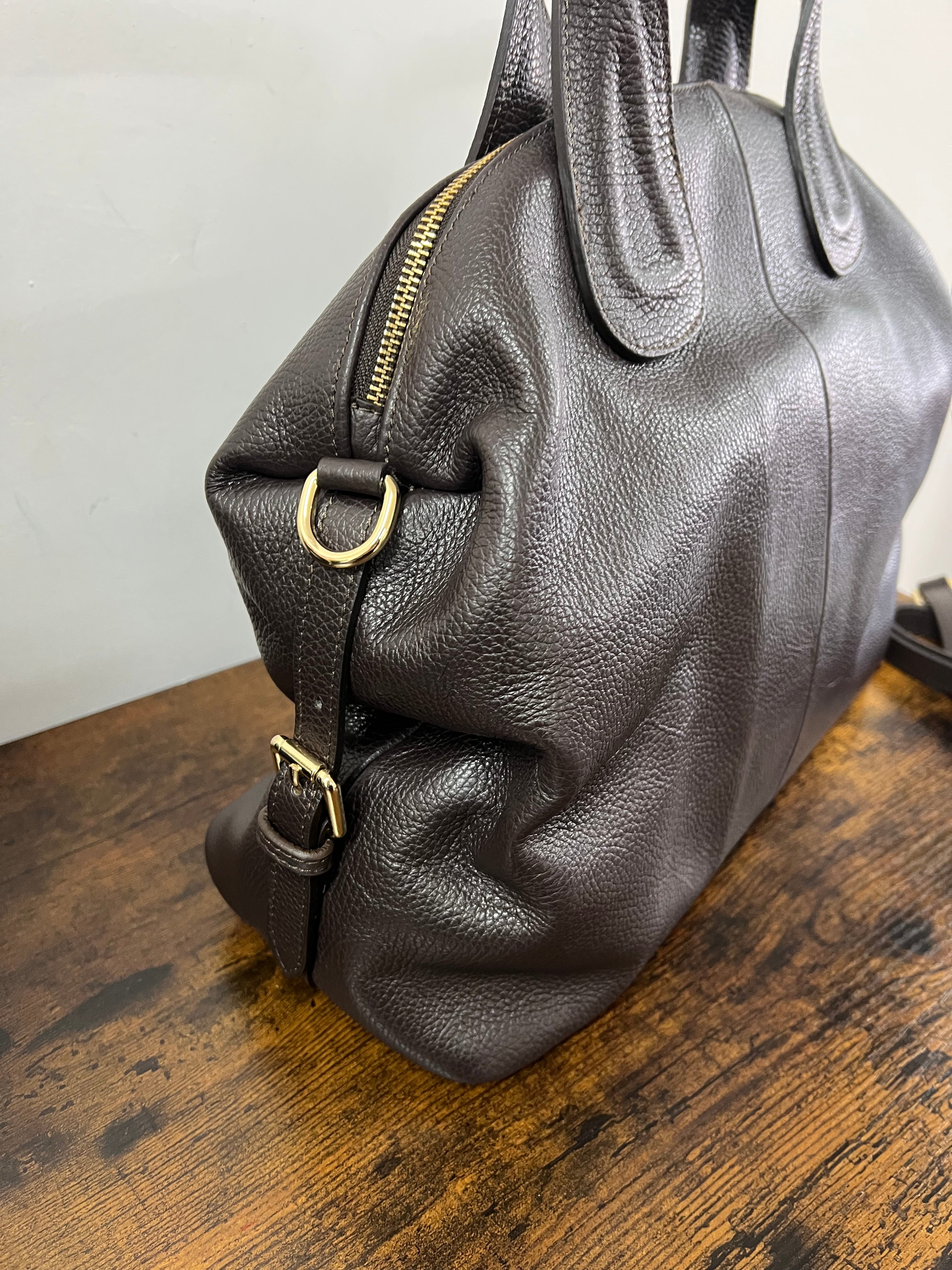 Cassandra dark brown tote bag