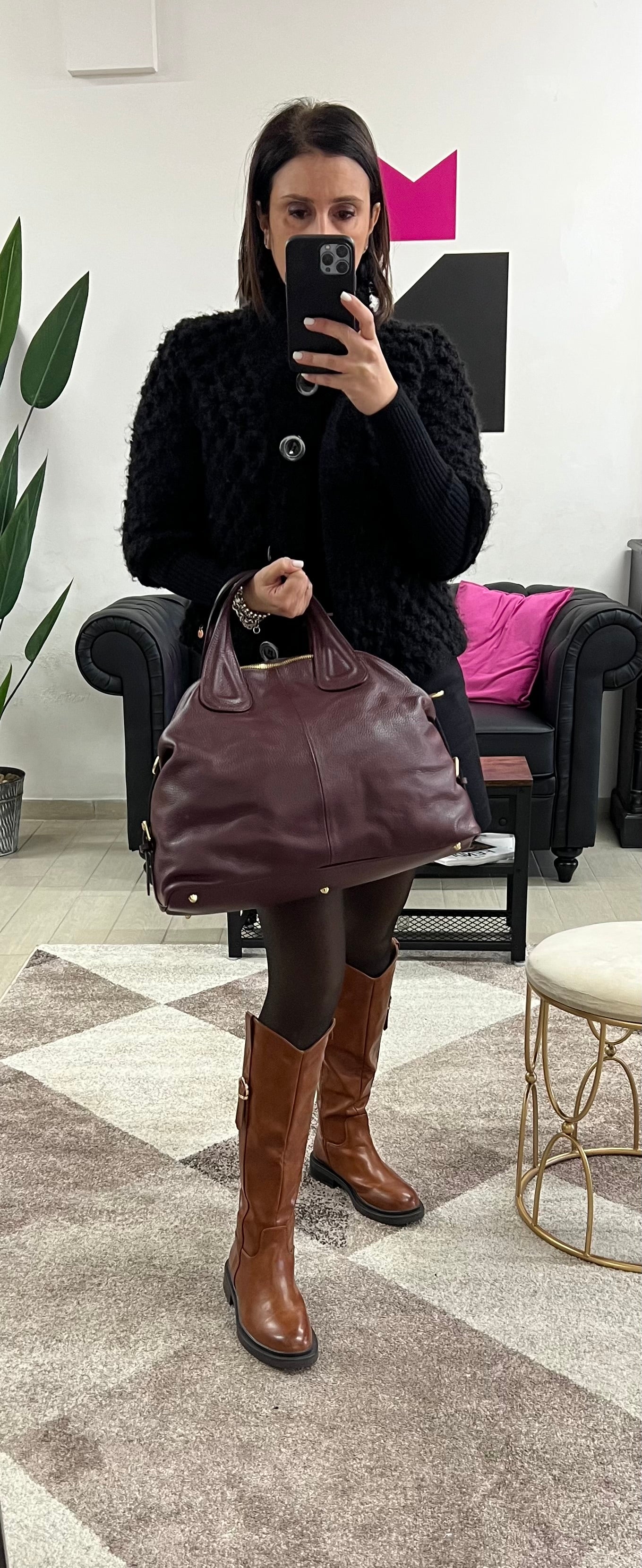 Tote bag Cassandra bordeaux