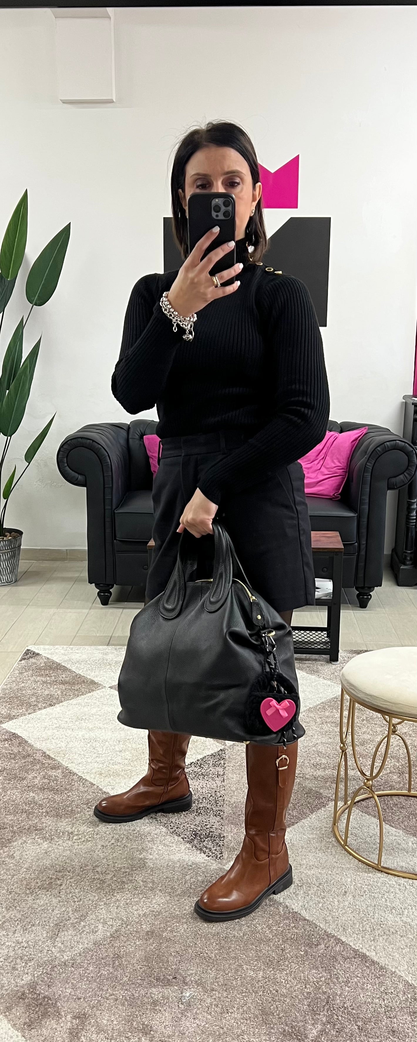 Portachiavi borsetta love fucsia