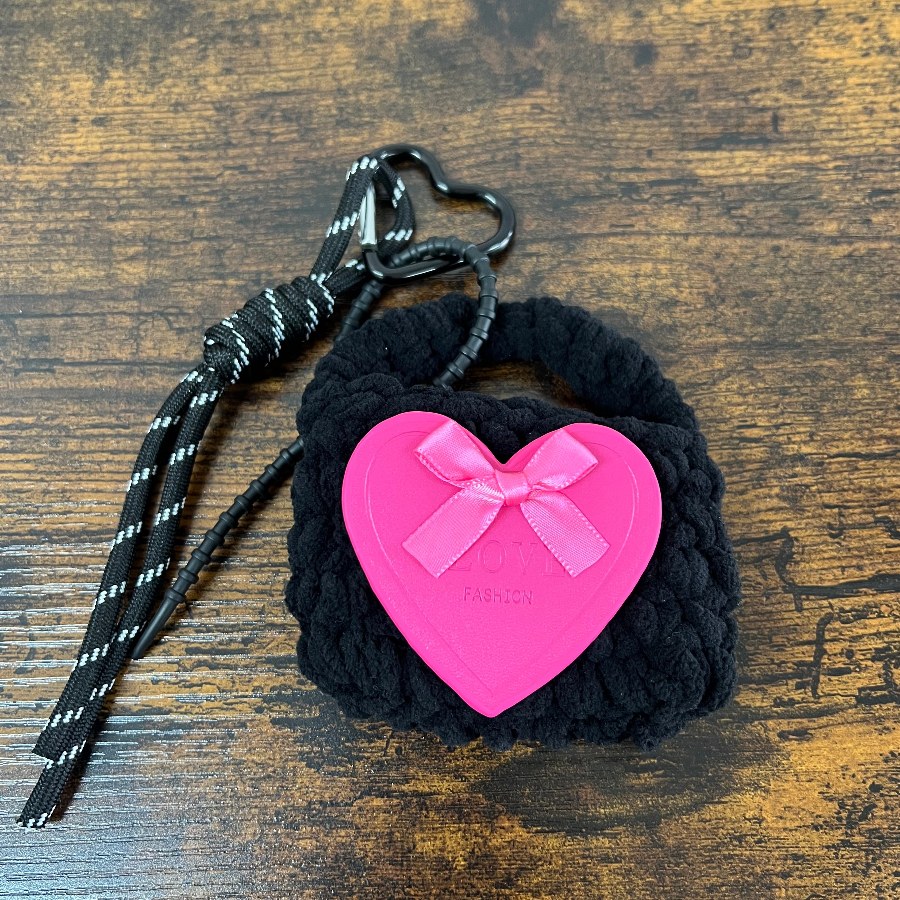 Portachiavi borsetta love fucsia
