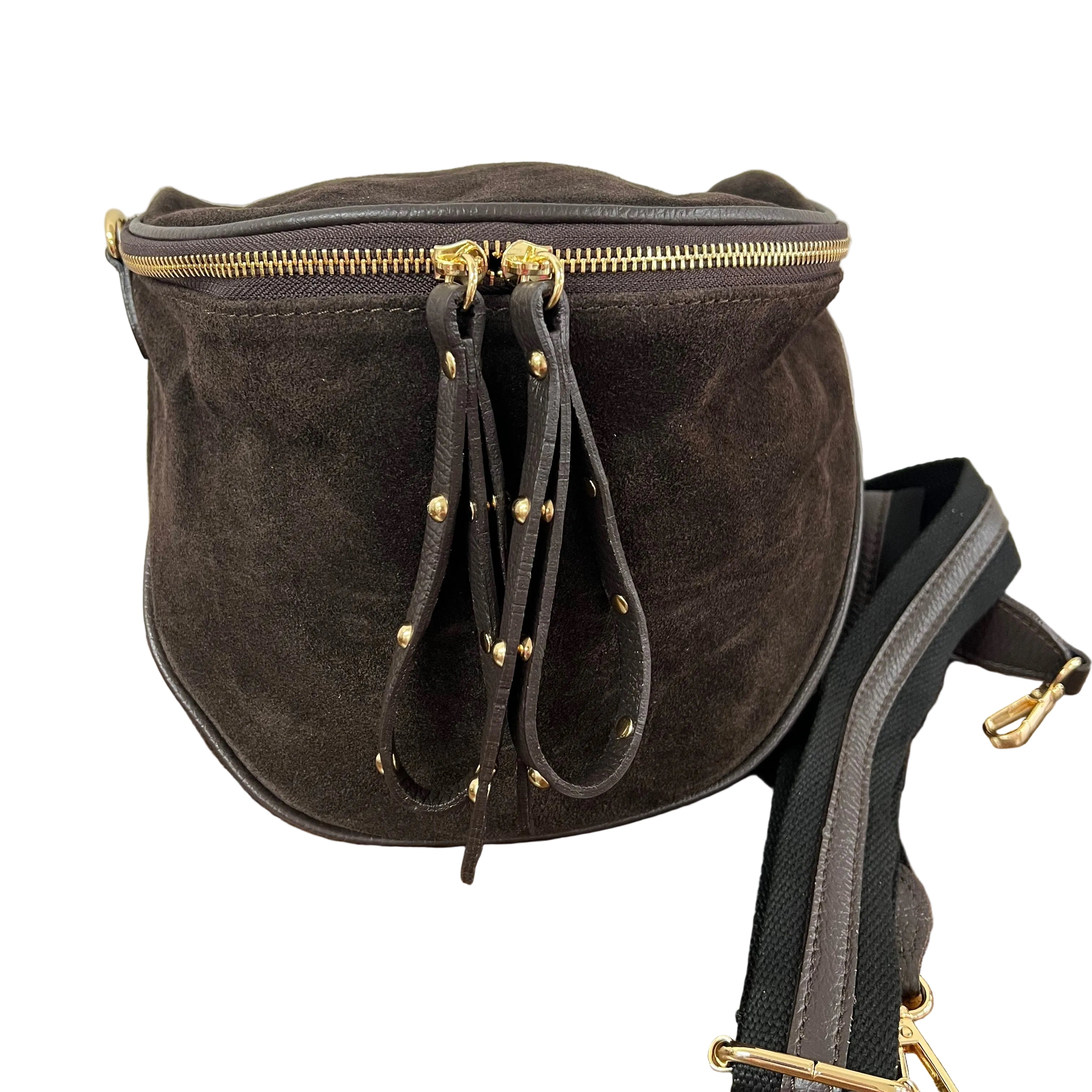 Marsupione z suede testa di moro