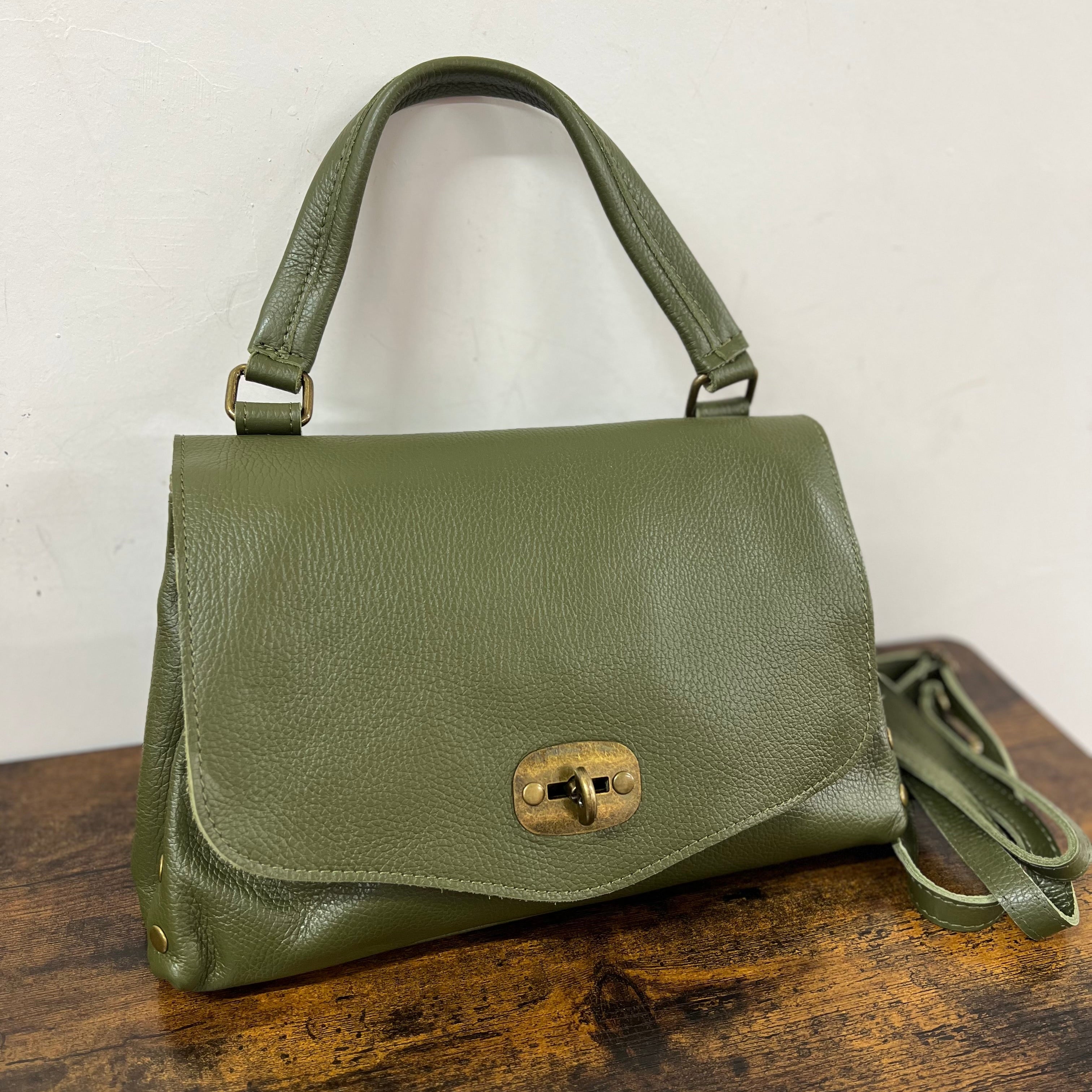 Country bag monocolore z media verde militare