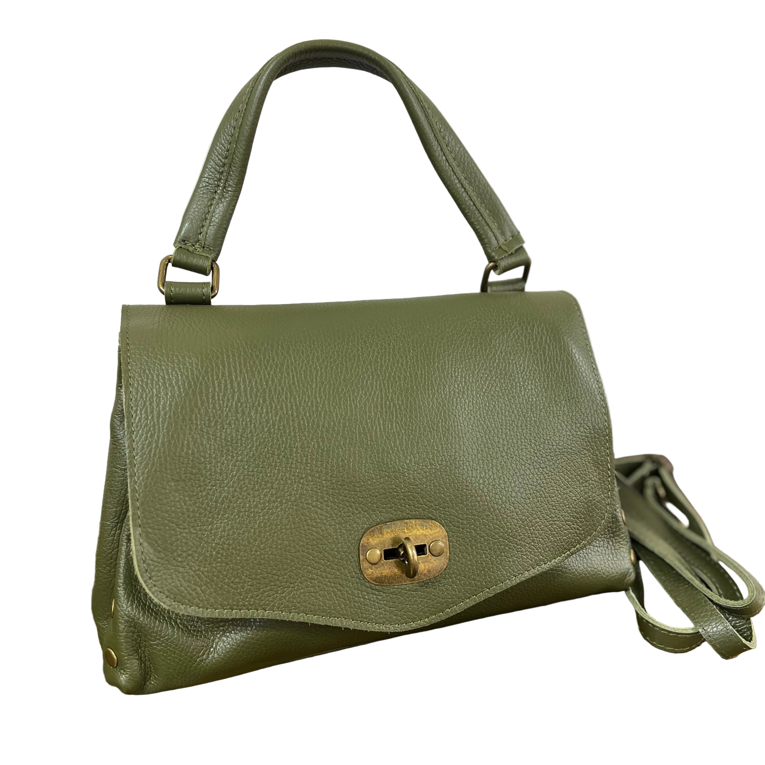 Country bag monocolore z media verde militare