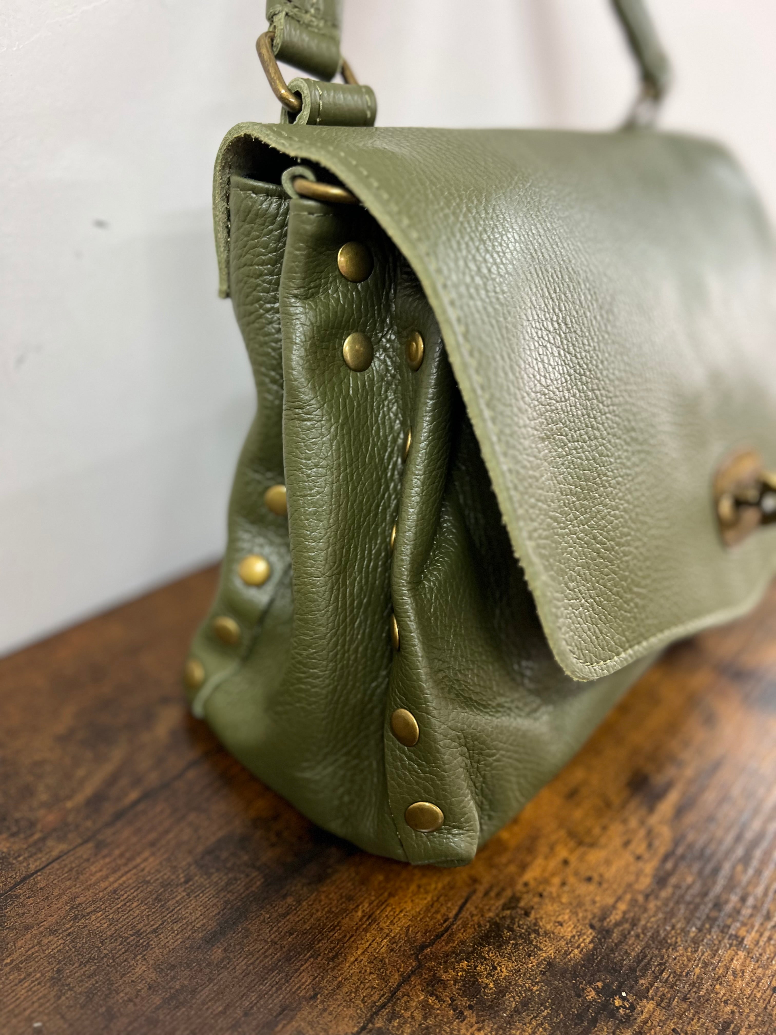 Country bag monocolore z media verde militare