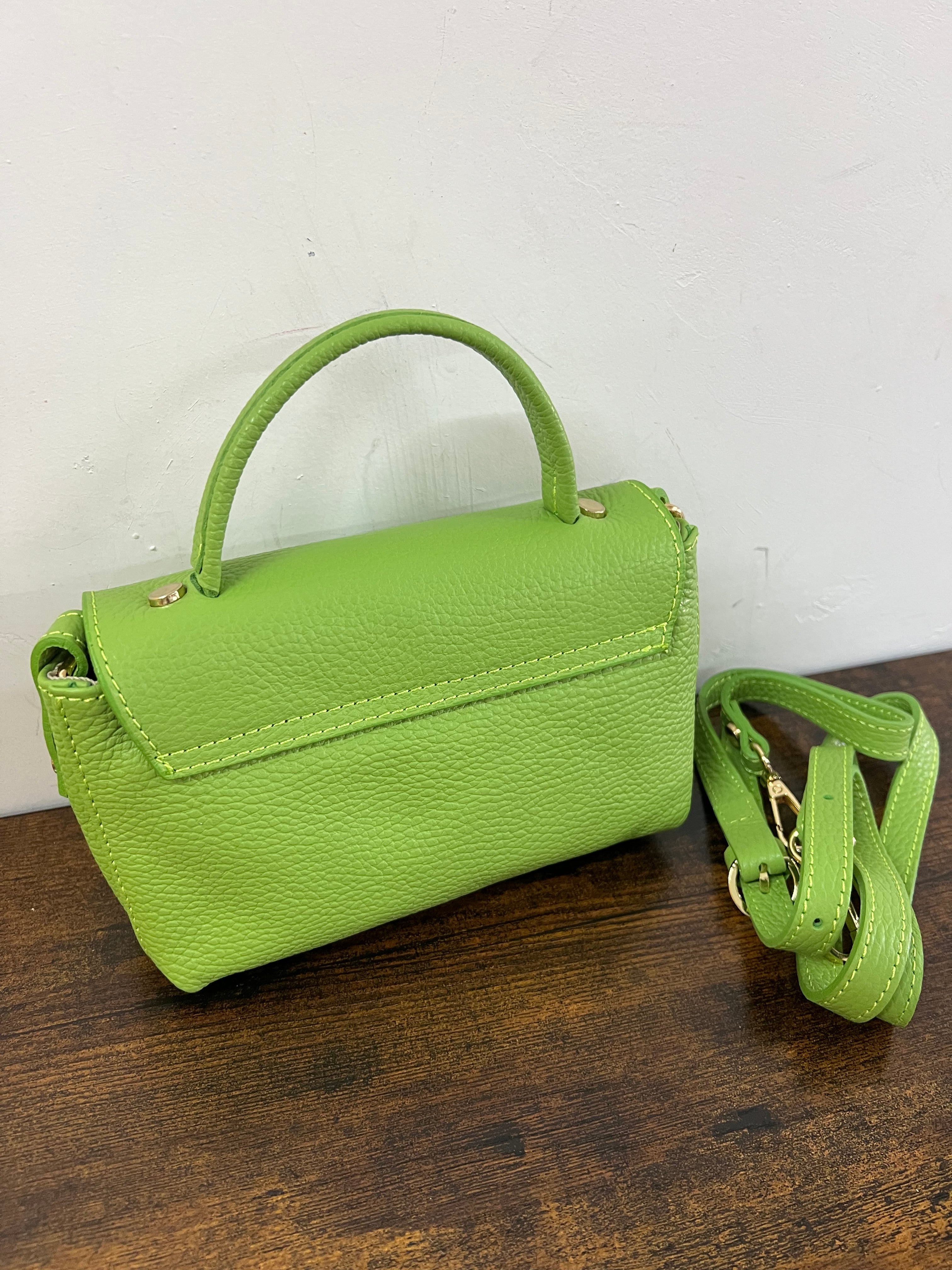 Country bag monocolore z pocket verde acido