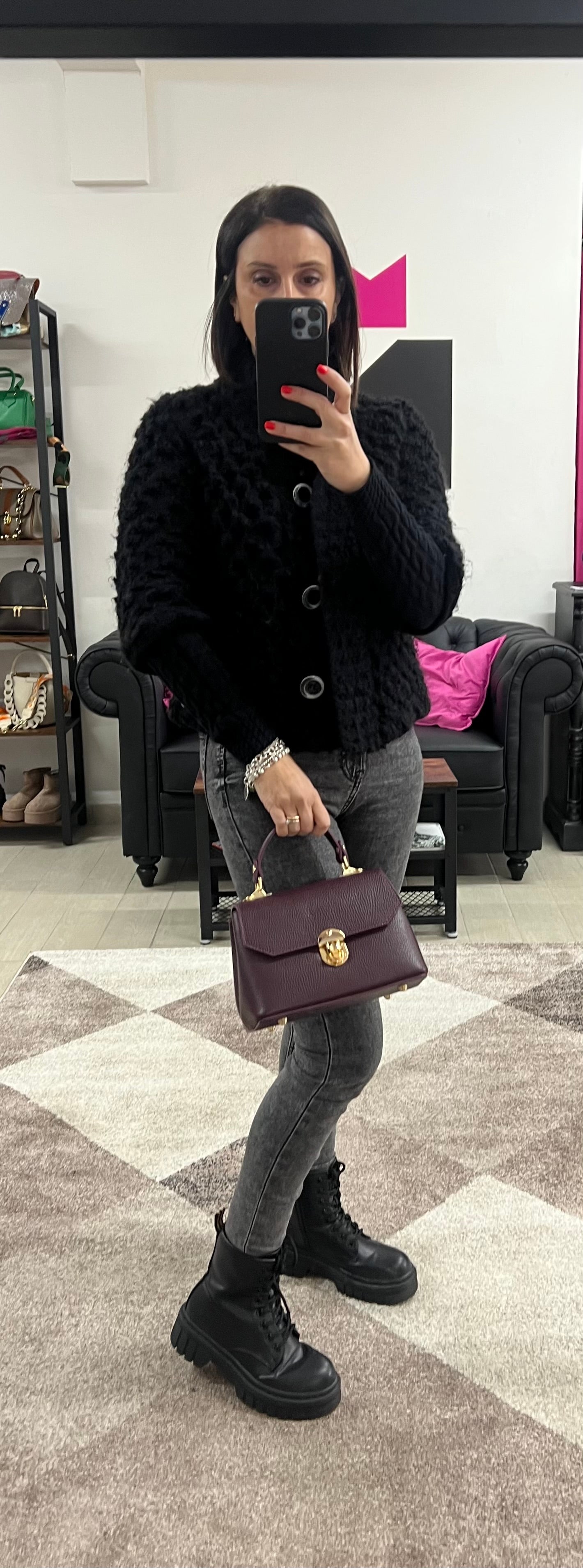 Clarissa mini bordeaux