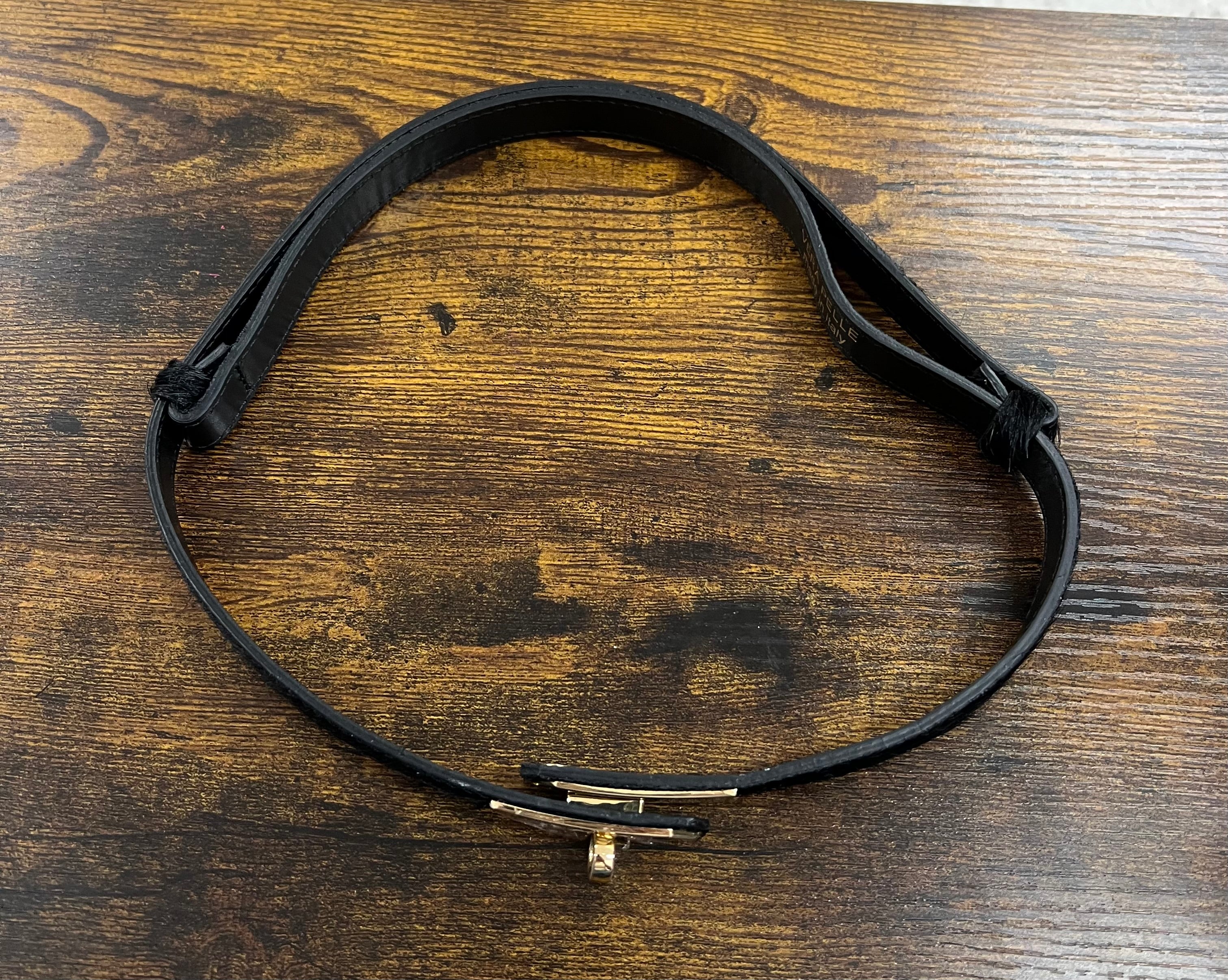 Cintura senza buchi cavallino total black