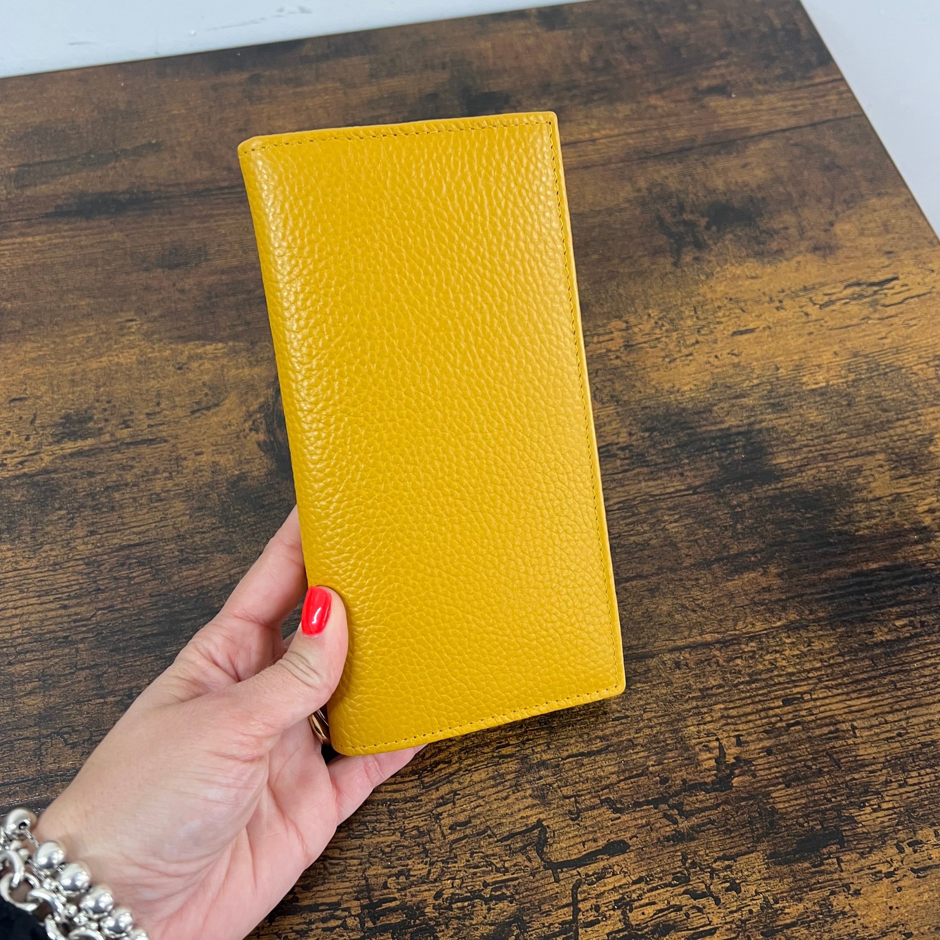 Mustard big open card holder
