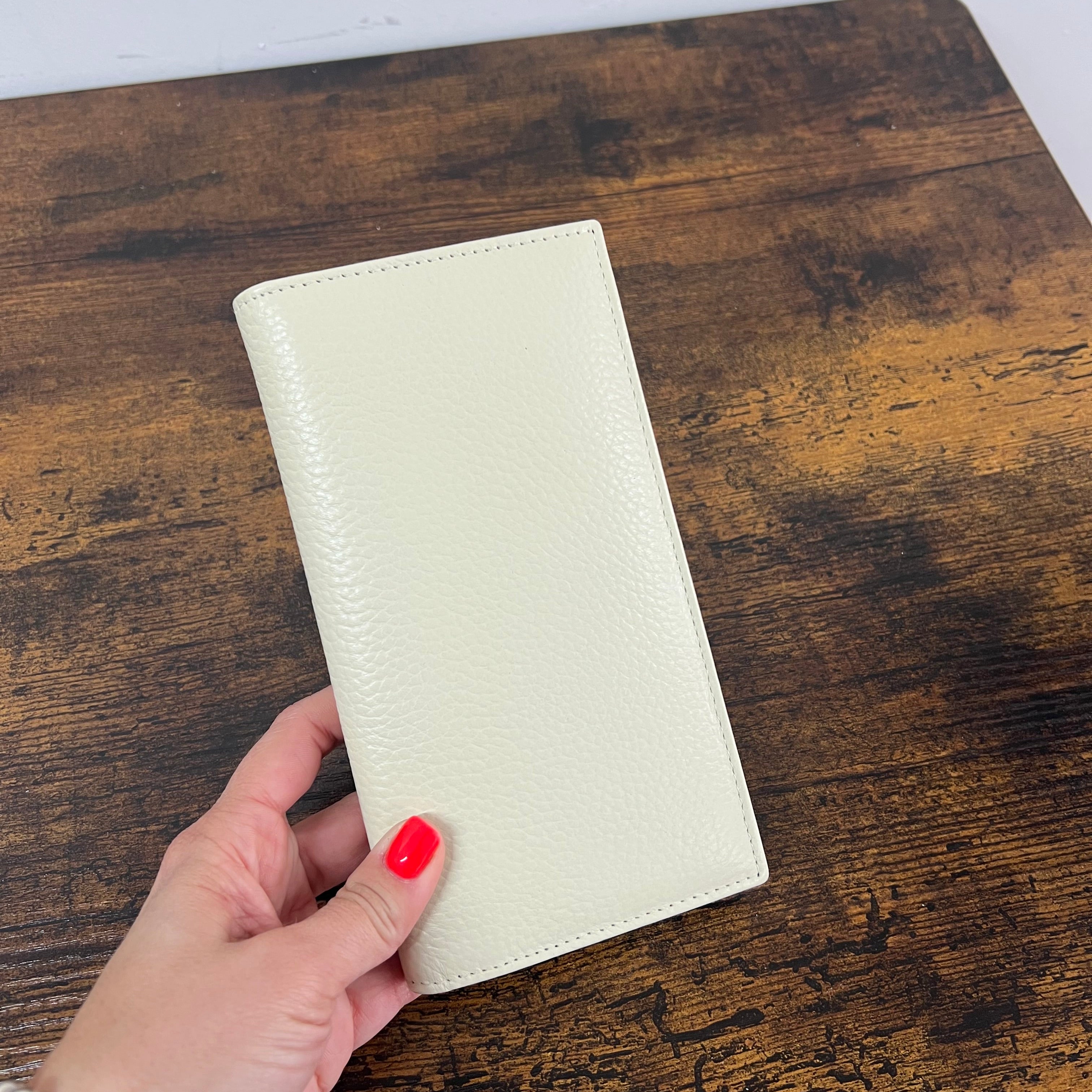 Big open cream card holder