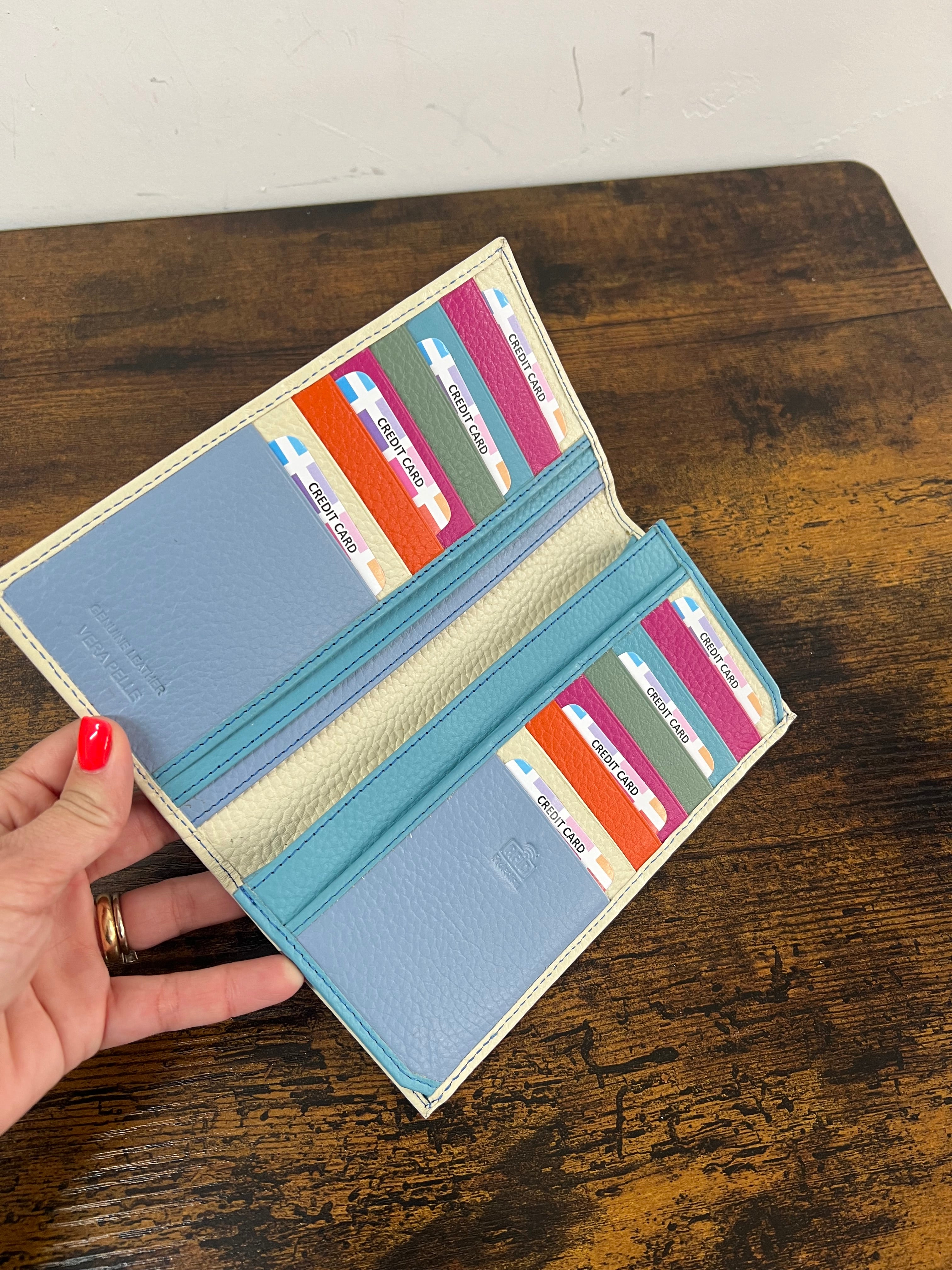 Big open cream card holder