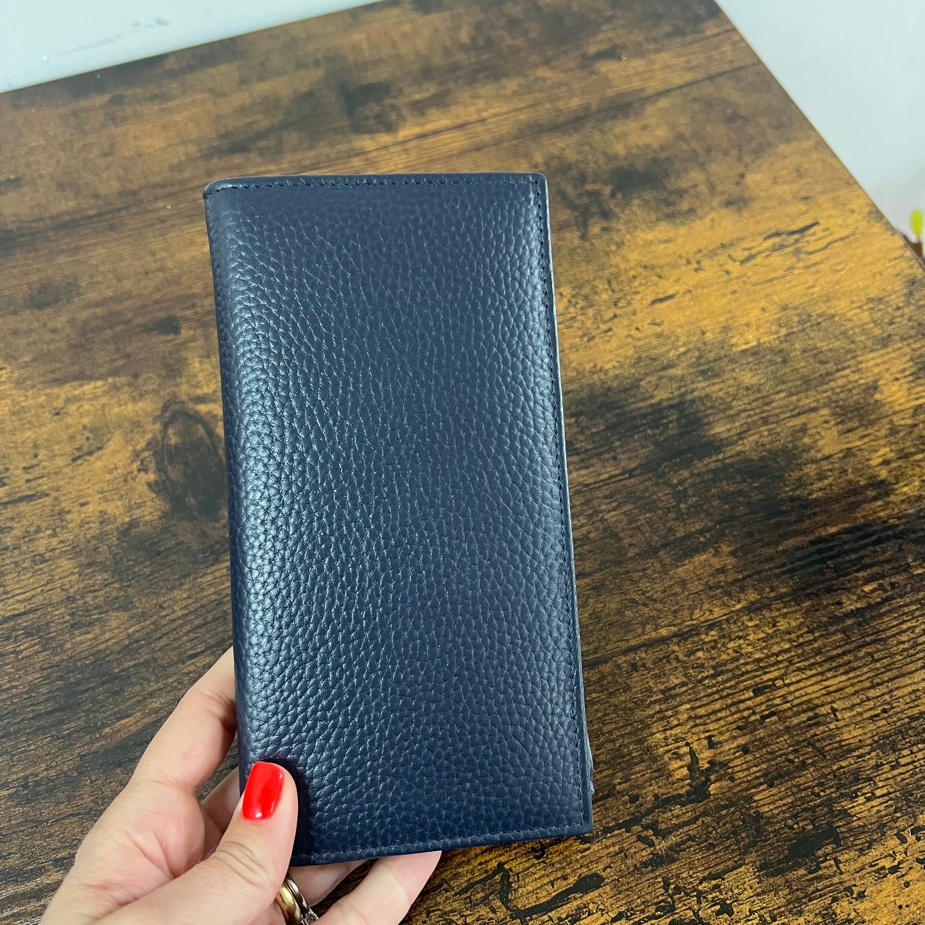 Portacarte big open blu navy