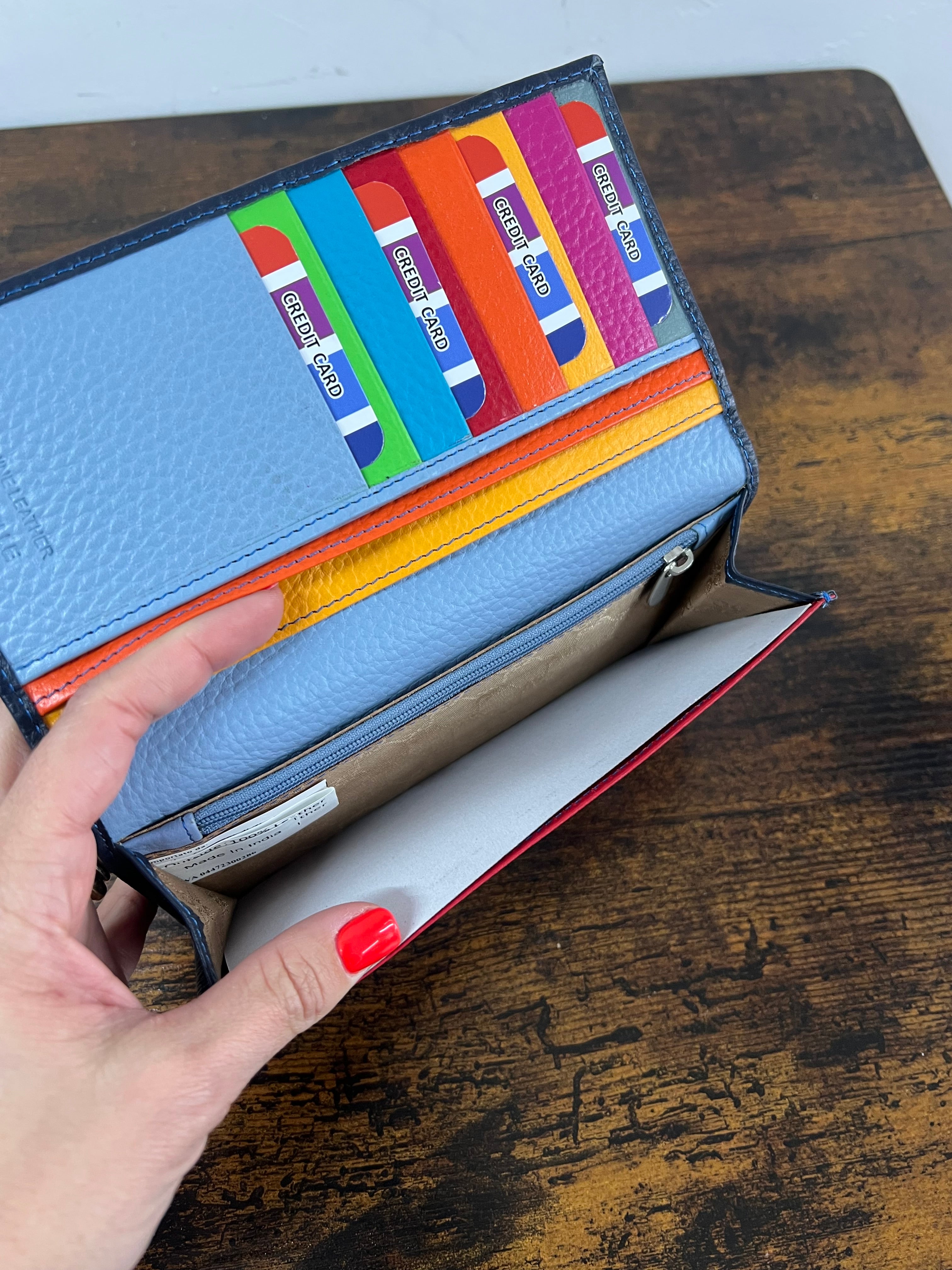 Portacarte big open blu navy