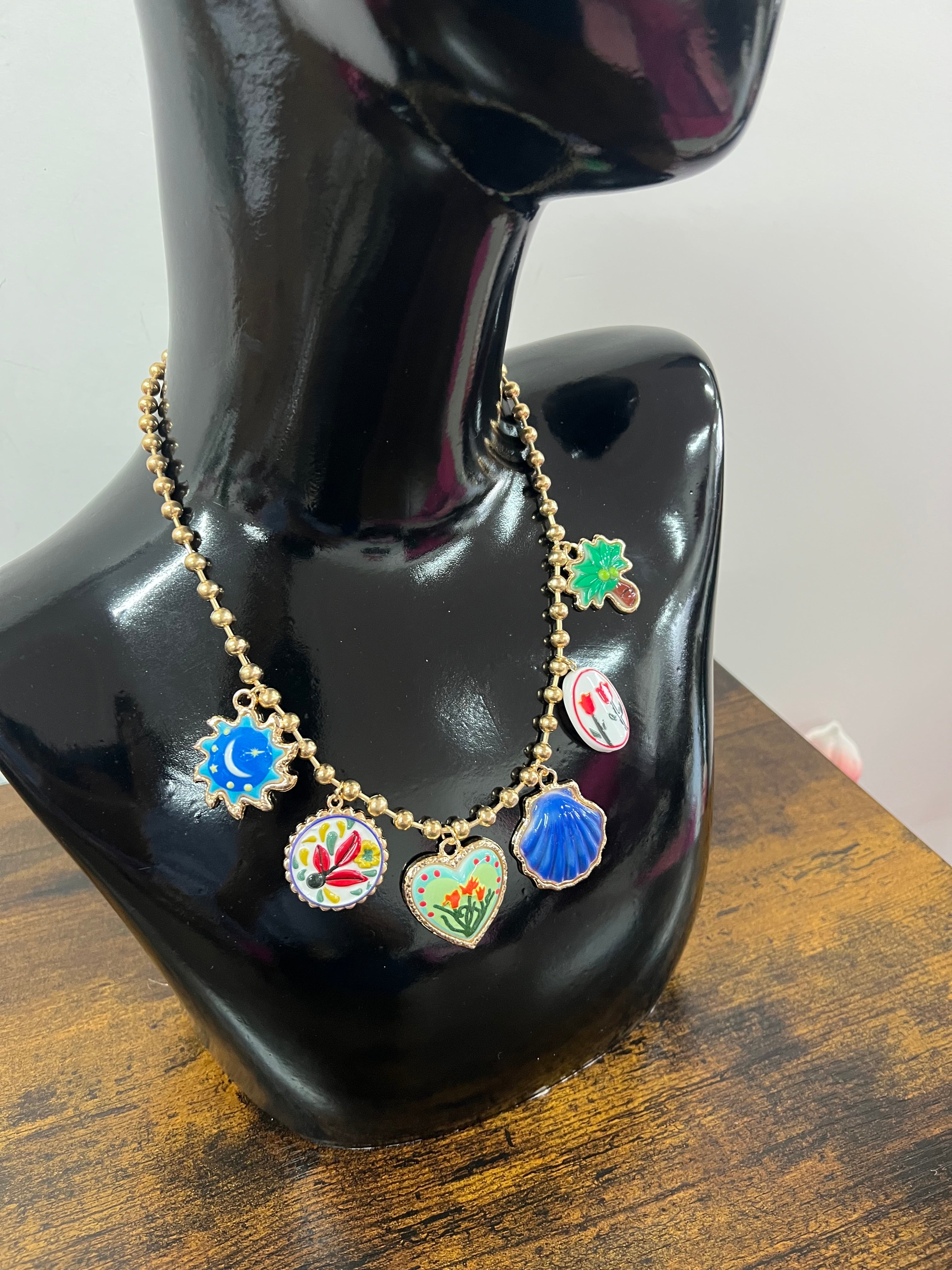 Collana positano smaltata sfere