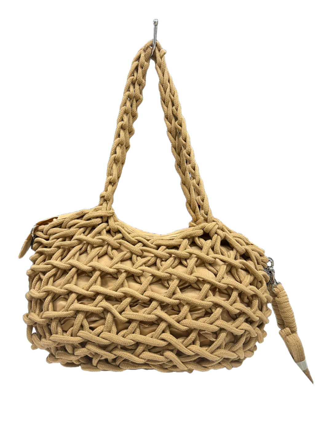 Shopper corda intrecciata cammello