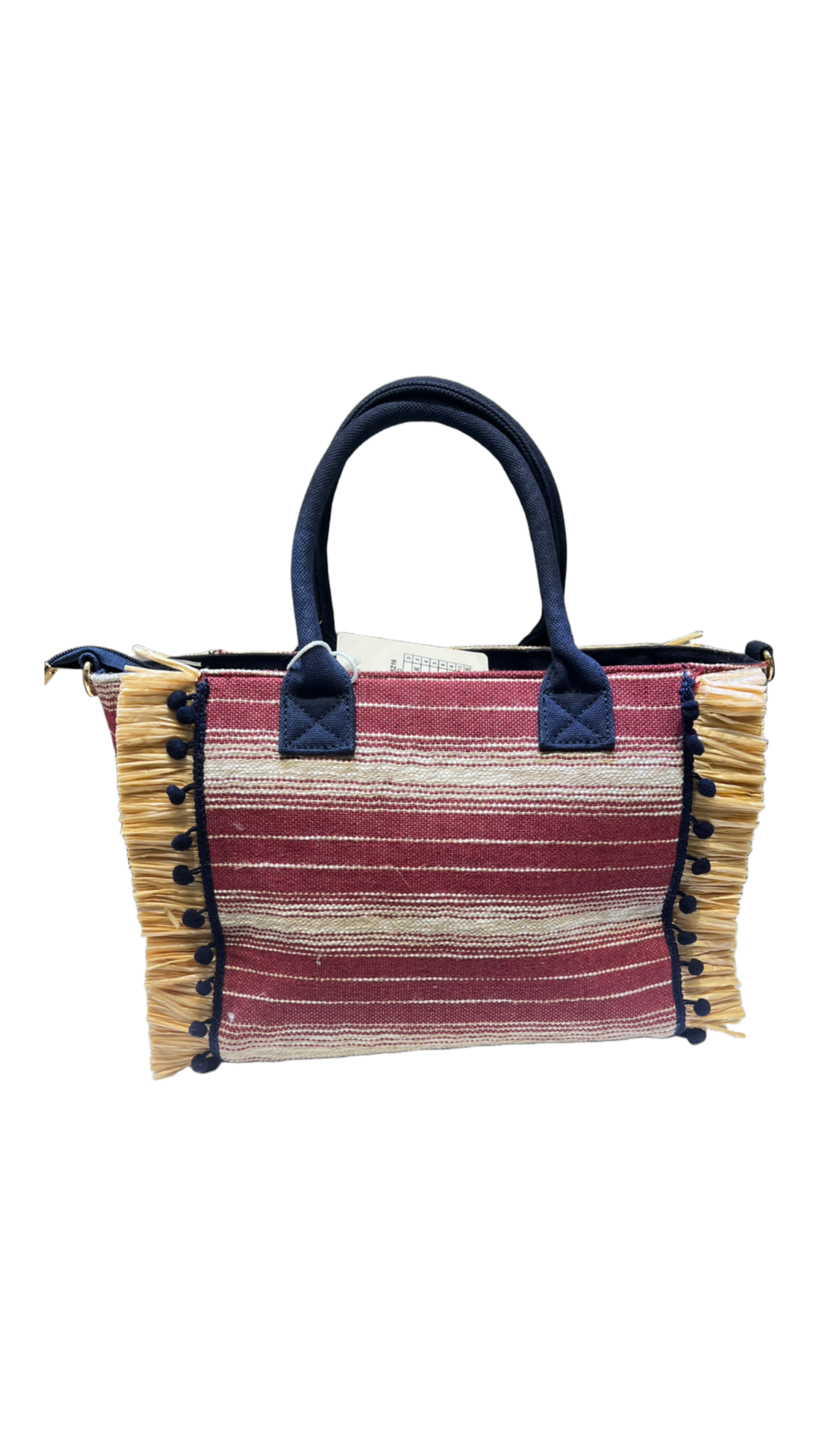 Shopper tessuto e rafia summer vibes burgundy